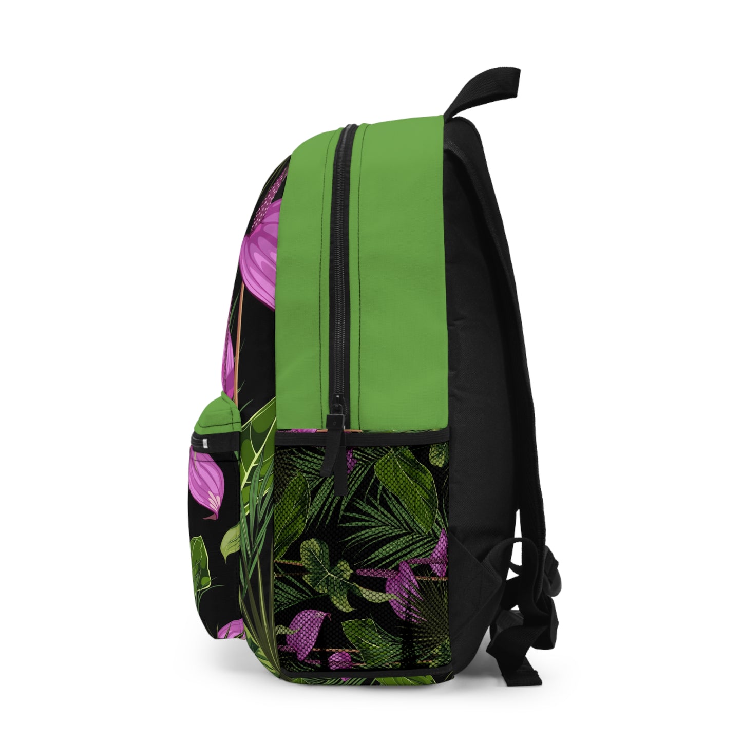 Tropical Floral Backpack - Vibrant Green Design for Nature Lovers / Anthurium and Palm, Green