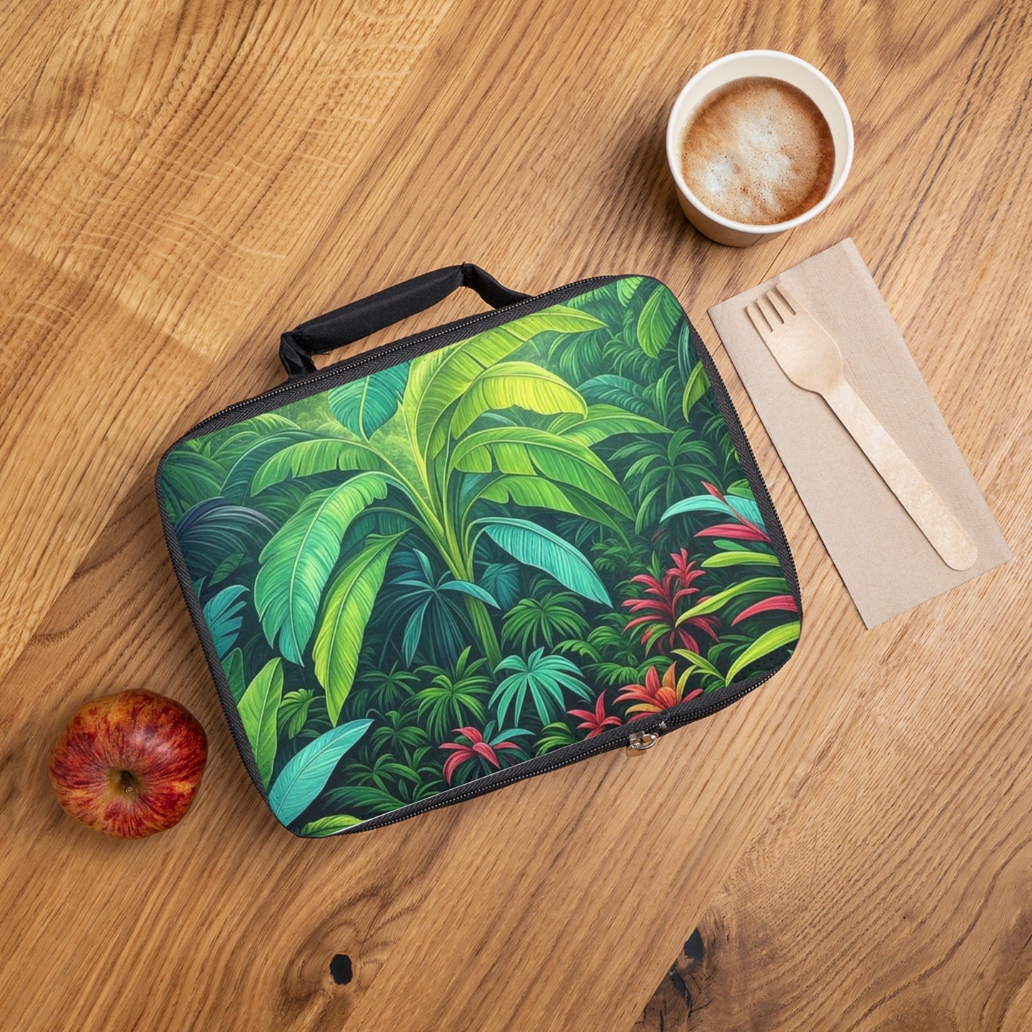 Rainforest Sleeping Spot Lunch Bag - Eco-Friendly Insulated Tote, Adult and Child Lunchbox / Perfect for Picnics, Beach Outings