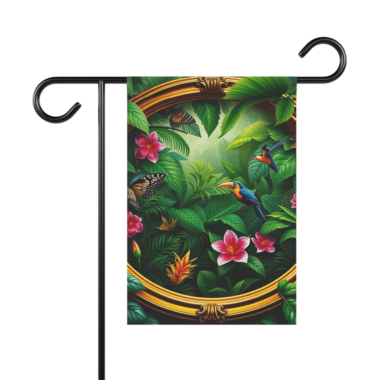 Tropical Garden Flag  - Perfect for Outdoor Decor / Framed Rainforest