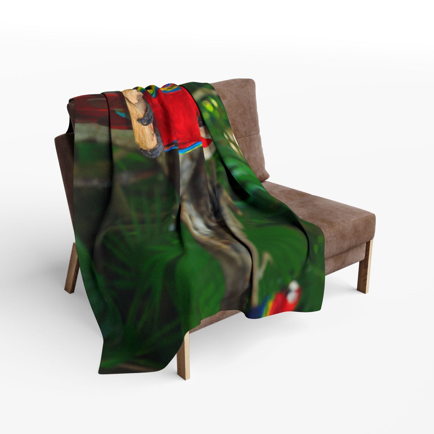 Gossip Parrots in Rainforest Fleece Blanket - Colorful Tropical Design