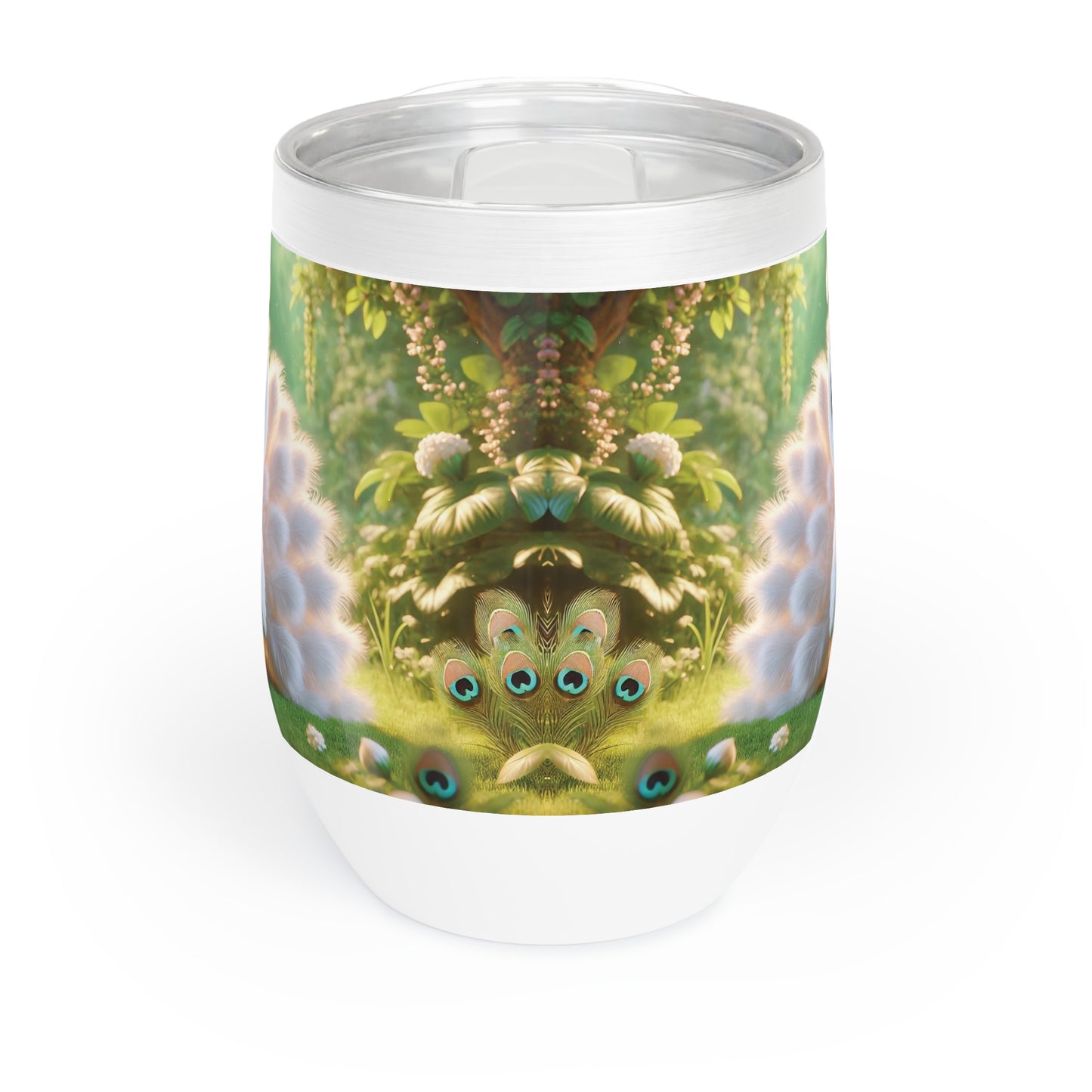 Chill Wine Tumbler with Adorable Baby White Peacock