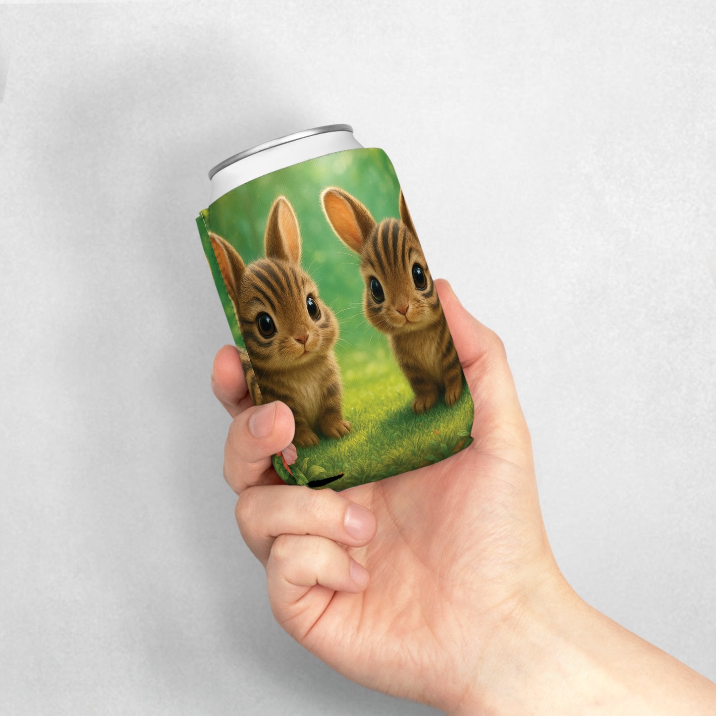 Baby Sumatran Rabbits Can Cooler Sleeve - Perfect for Outdoor Picnics