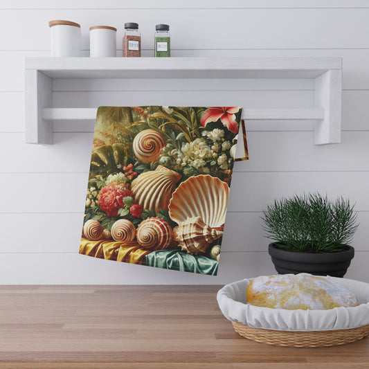 Tea Towels (cotton, poly), Shells and Flowers