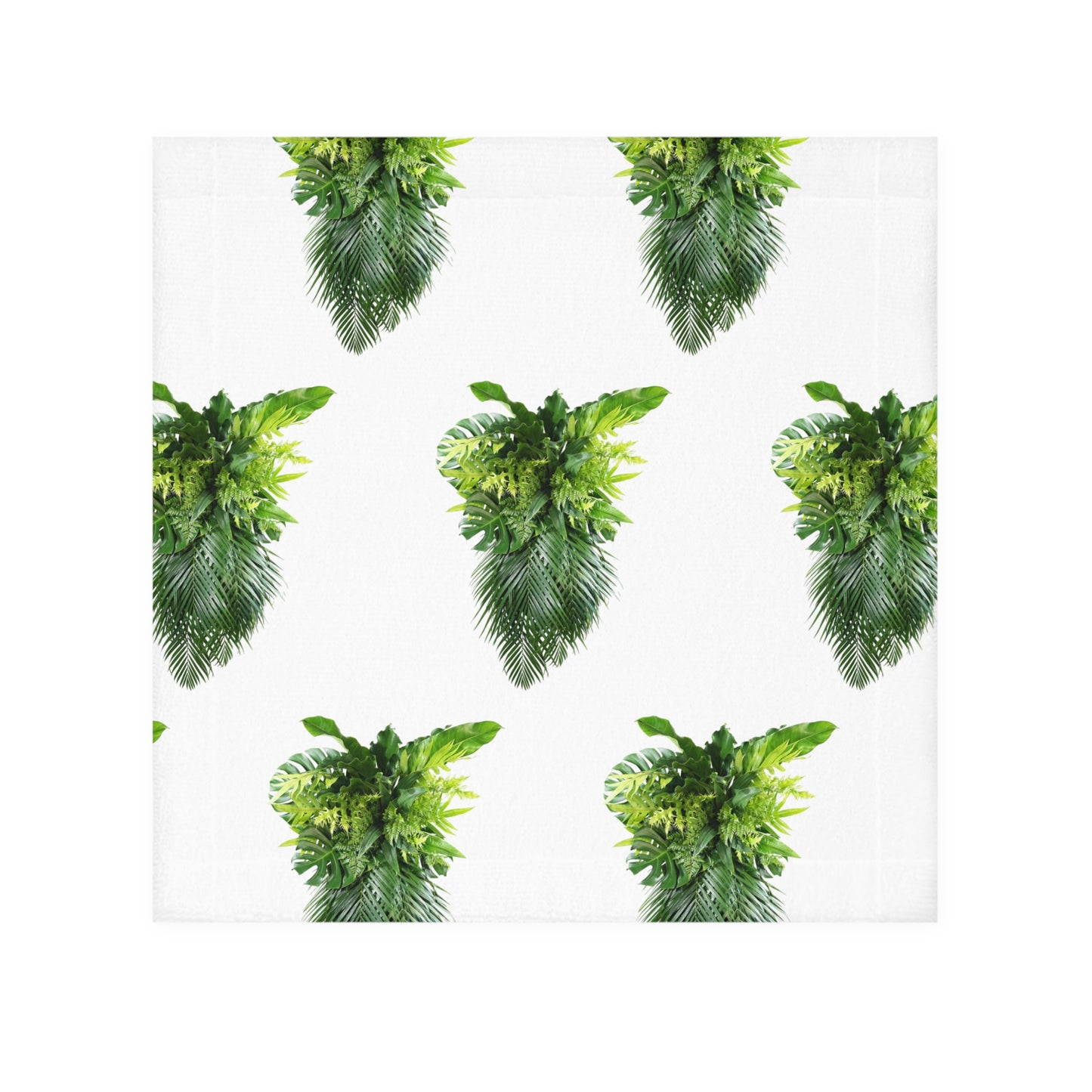 Face Towel - Palm Frond Cascade, White