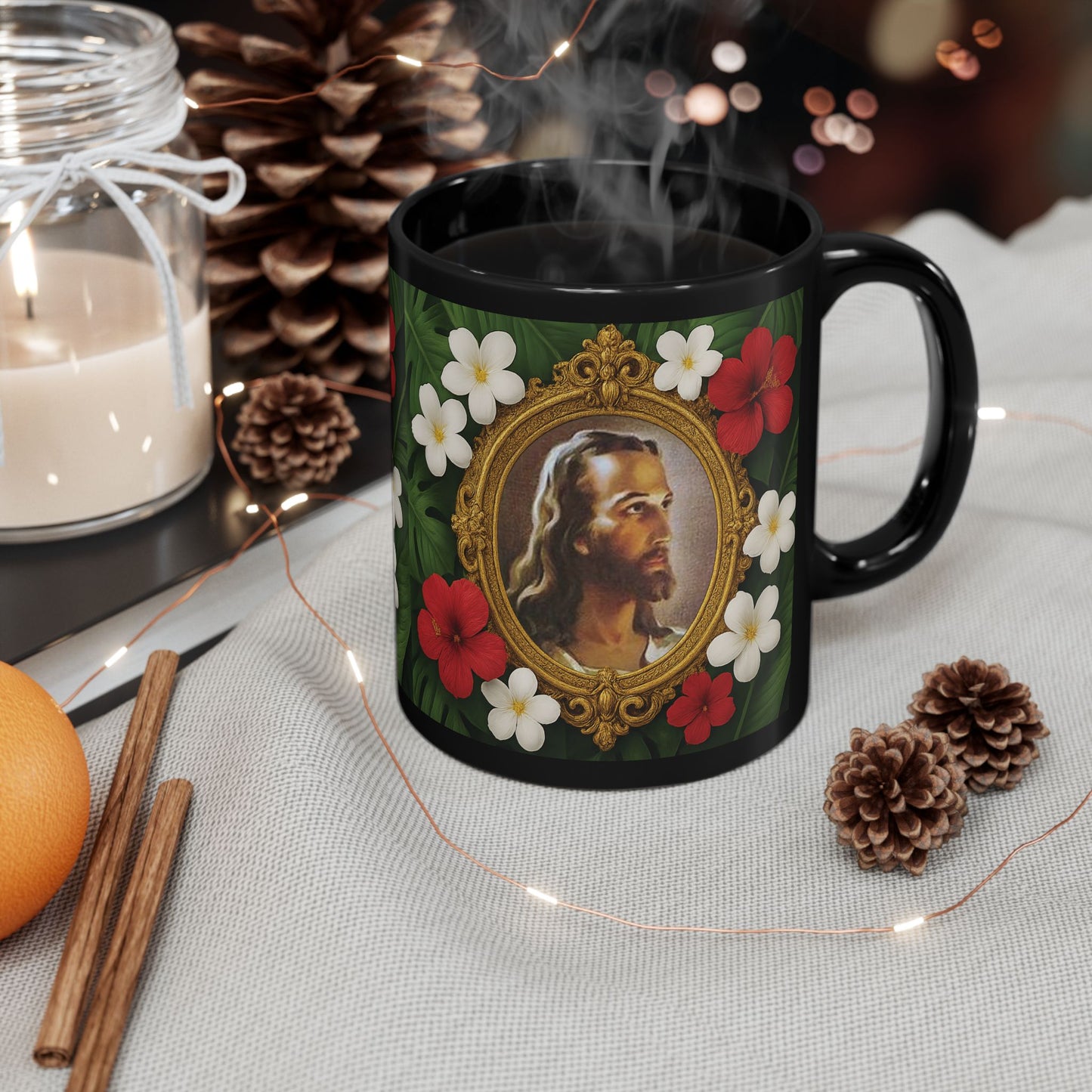Black Coffee Mug, Religious - Head of Christ