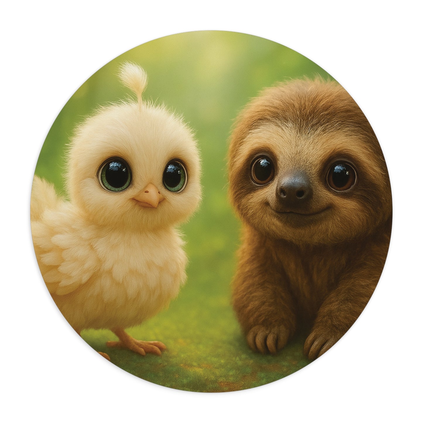 Tropical Mouse Pad, 2 Shapes - Beach Vibes for Home Office & Gamer / Baby White Peacock and Baby Capybara