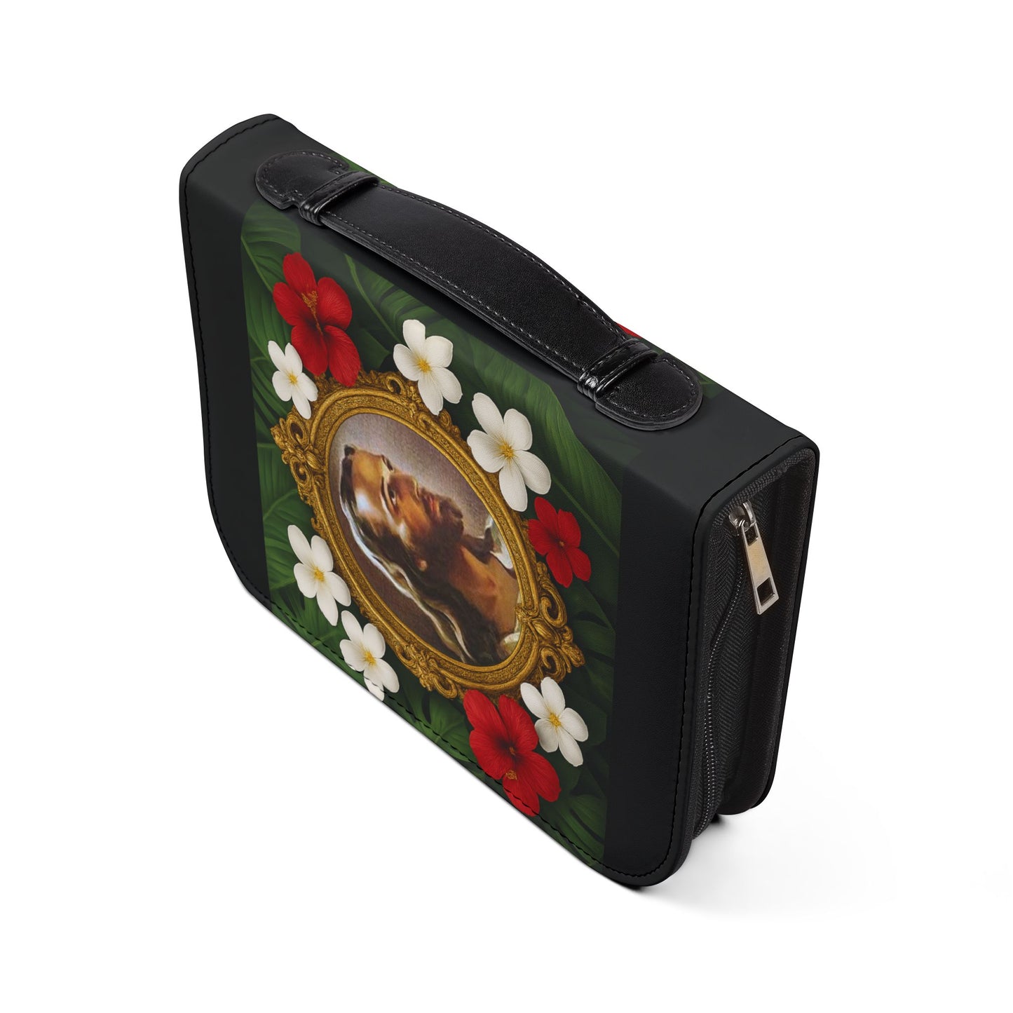 Tropical Jesus Bible Cover, Black / Floral Bible Cover Protector, Church Accessories