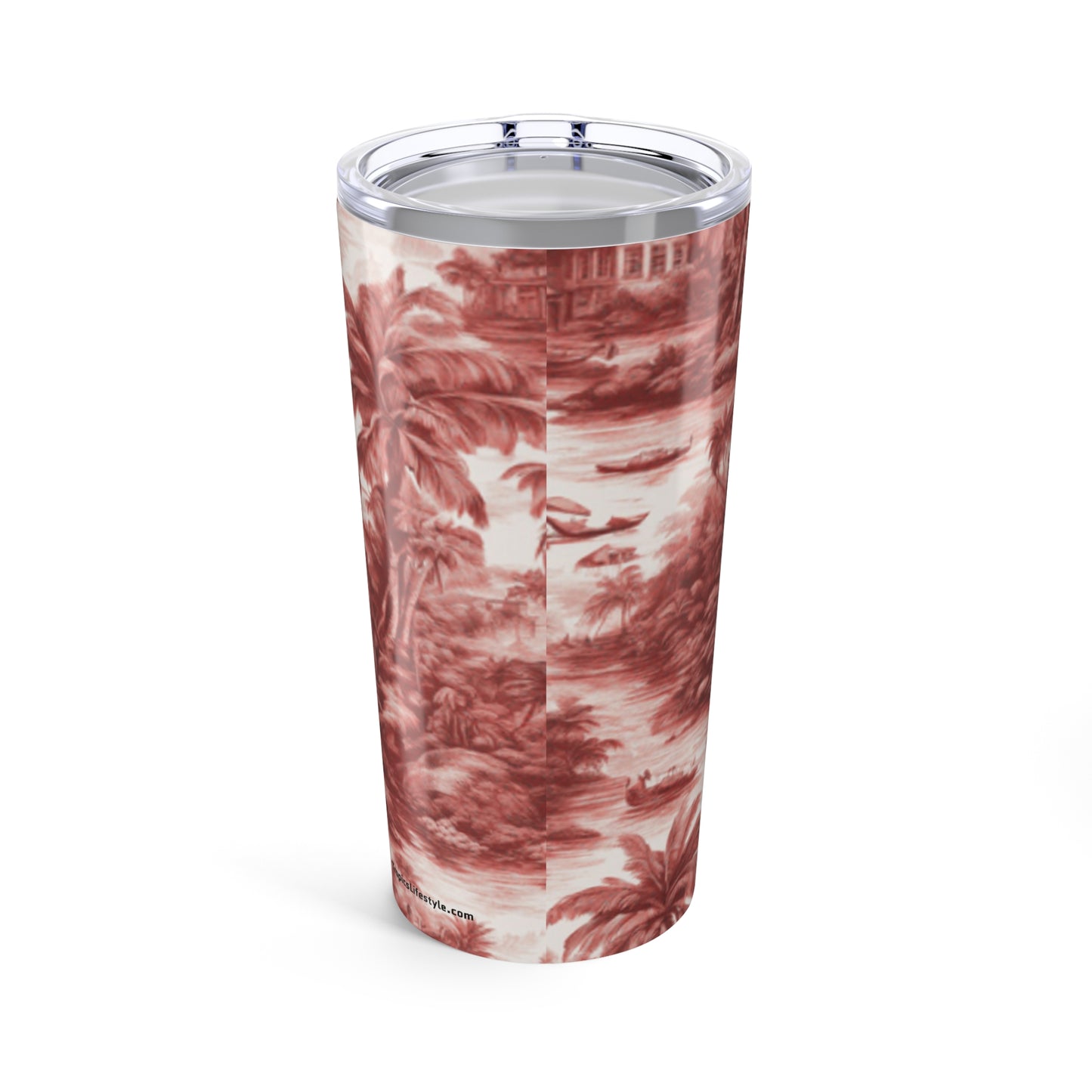 20oz Tropical Glossy Tumbler - Tropical Toile, Russet
