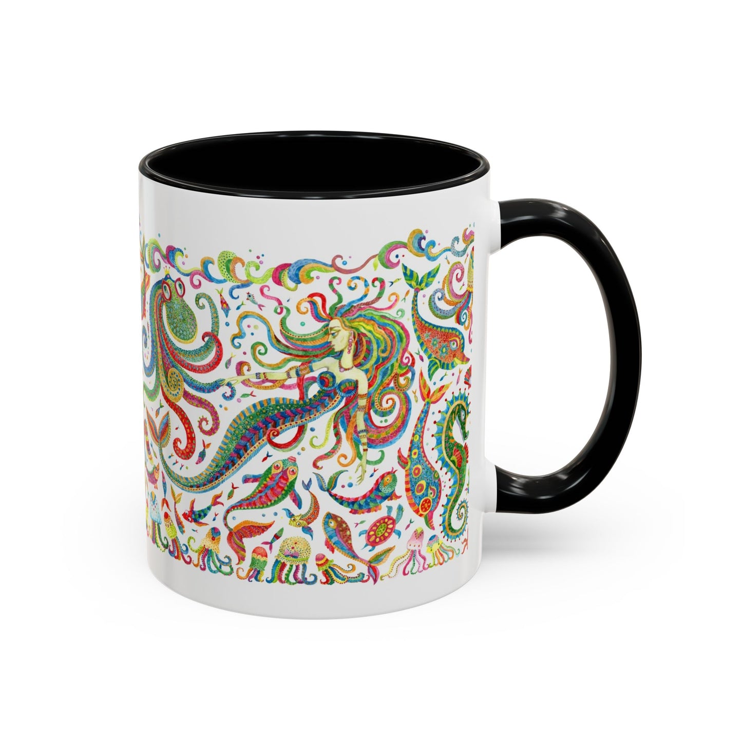 Accent Coffee Mug | Tropical-Inspired Drinkware / Colorful Mermaid Kingdom