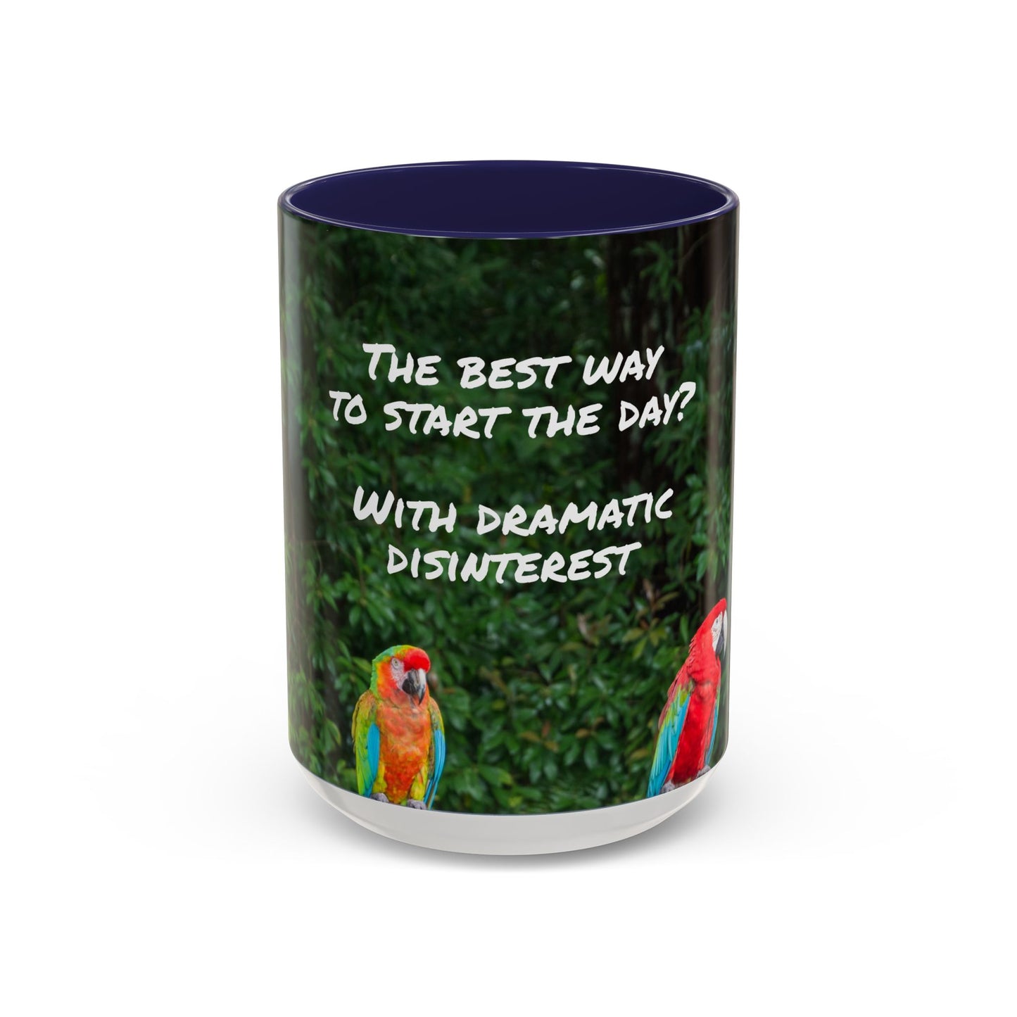 Parrot Accent Coffee Mug (11, 15oz), 8 Colors - Dramatic Disinterest