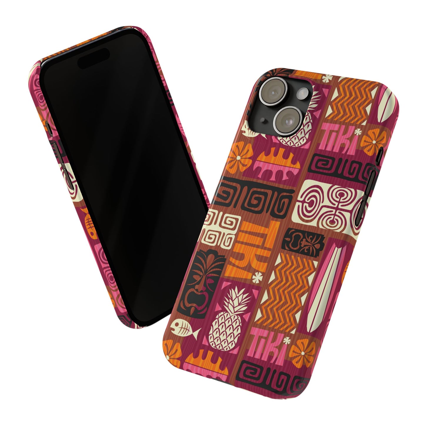 Slim Phone Cases - Tiki Poster Pink/Orange