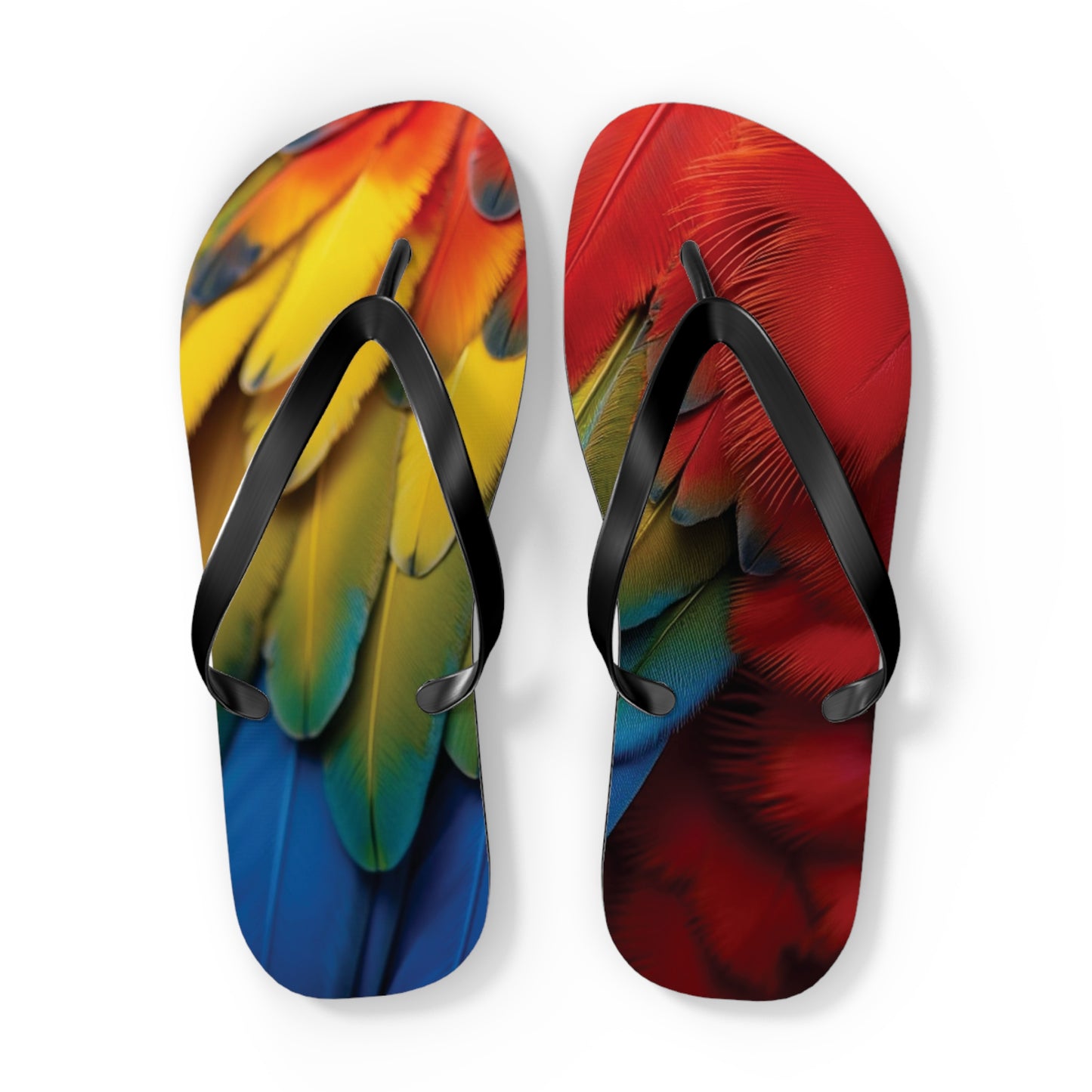 Flip Flops - Macaw Feathers