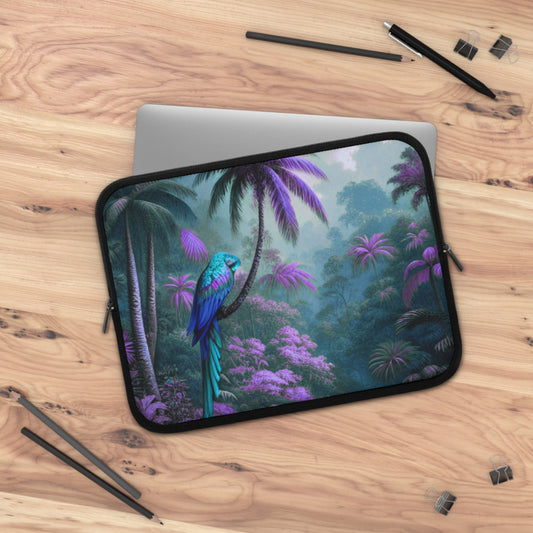 Tropical Laptop Sleeve, 5 Sizes - Perfect for Beach Lovers & Students / Sleeping Parrot Beauty, Fantasy