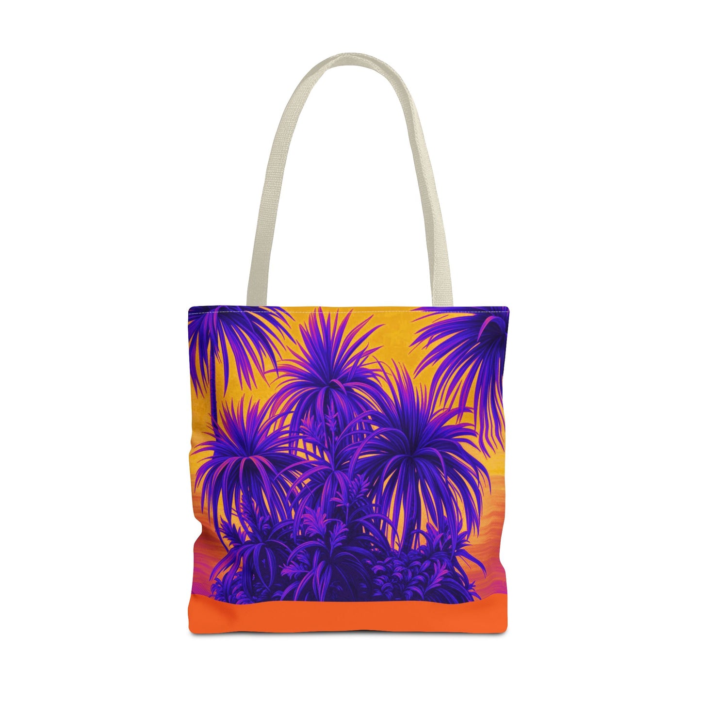 Tiny Palm Island Pop/Orange Tote Bag - 3 Sizes