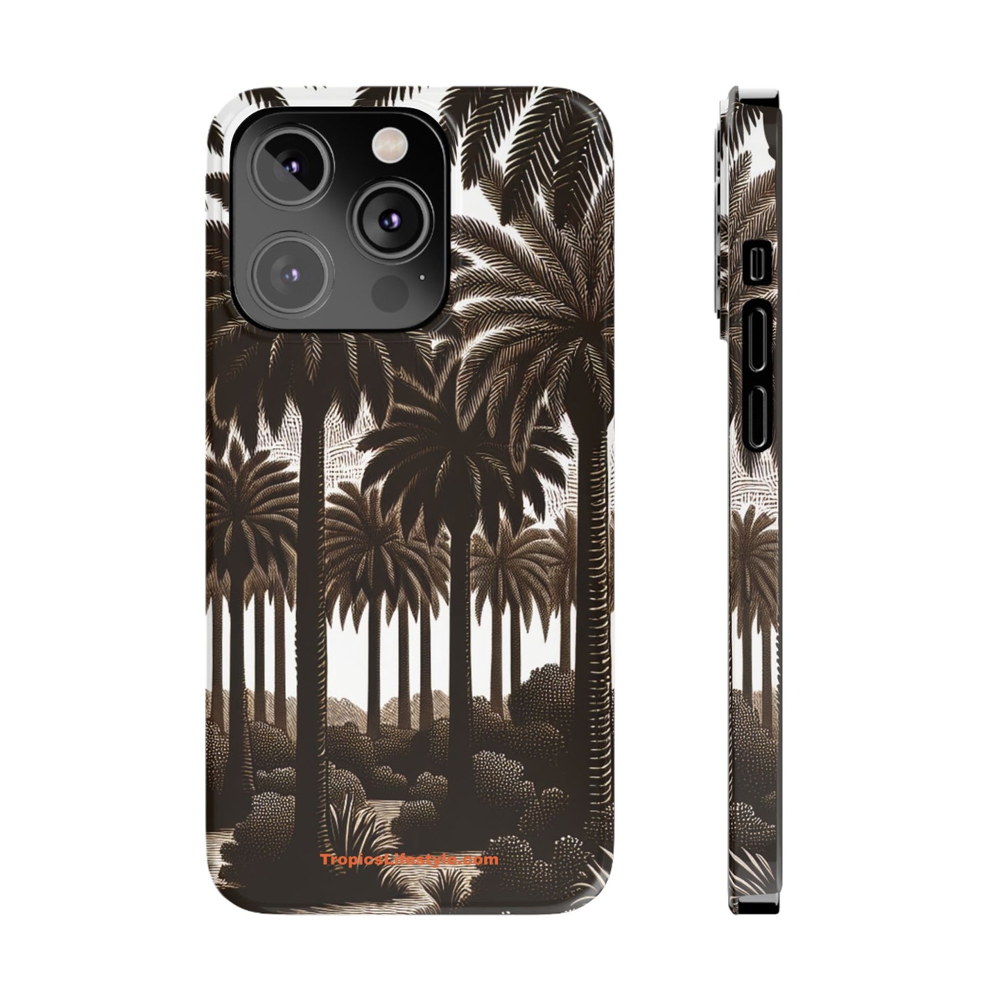 Slim Phone Cases - Woodcut Palm Grove