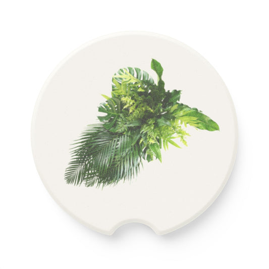 Soapstone Car Coaster - Palm Fronds Cascade