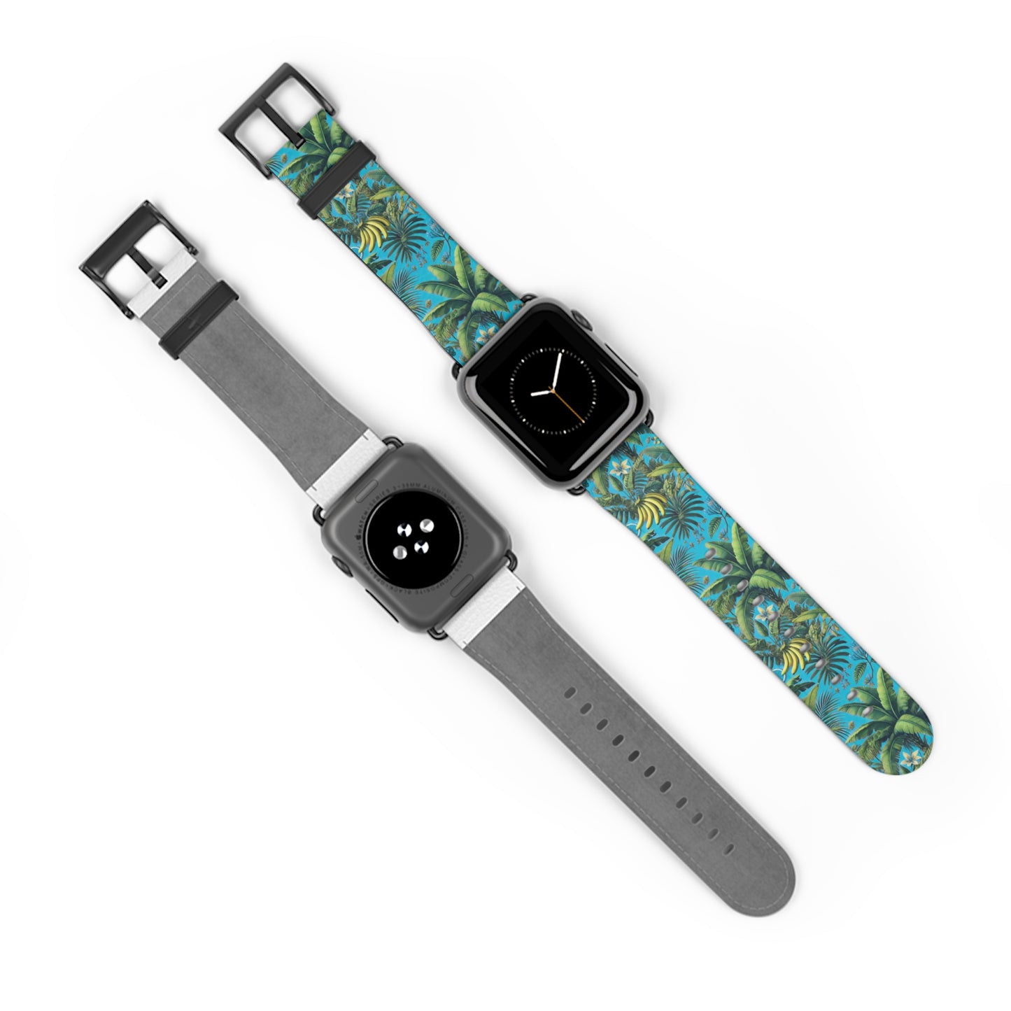 Apple Watch Band - Palms and More Tropical Fruit, Aqua Blue