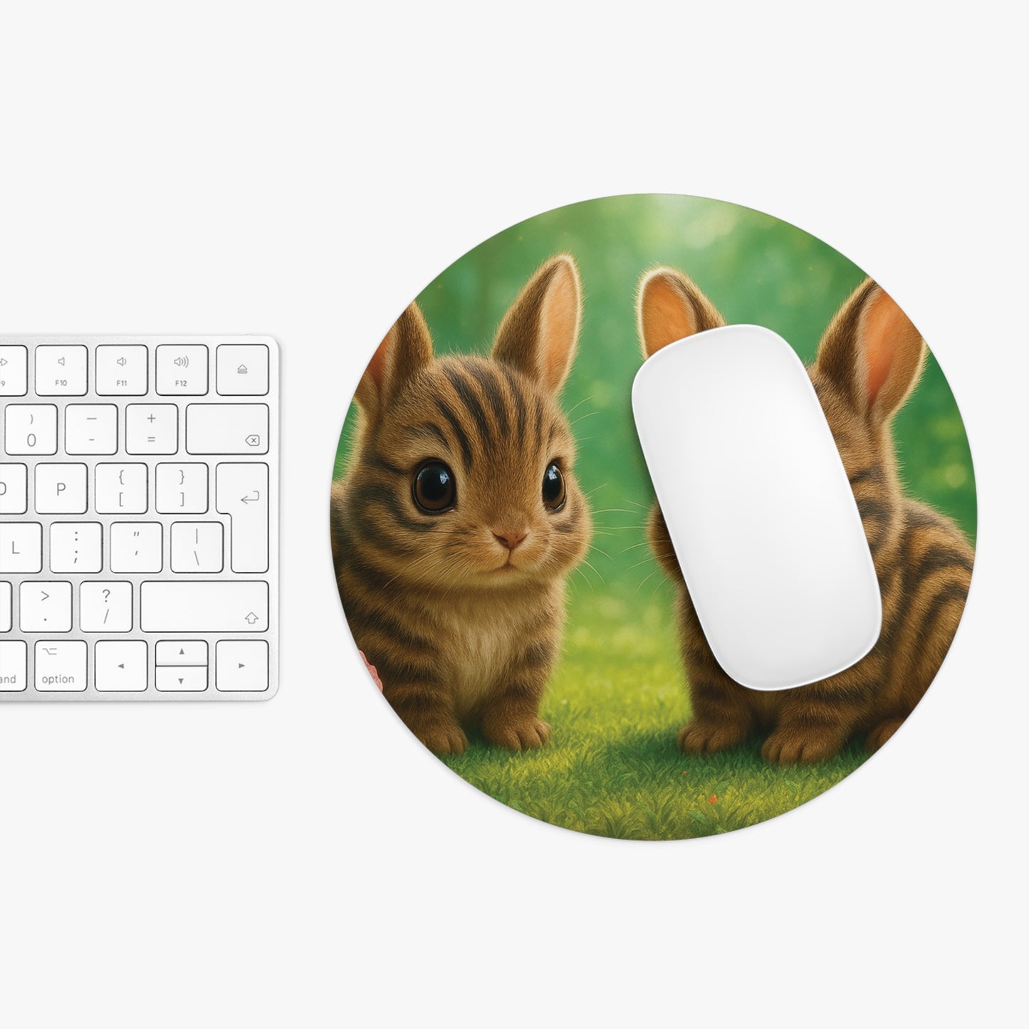 Tropical Mouse Pad, 2 Shapes - Beach Vibes for Home Office & Gamer / Rainforest Two Sumatran Rabbits