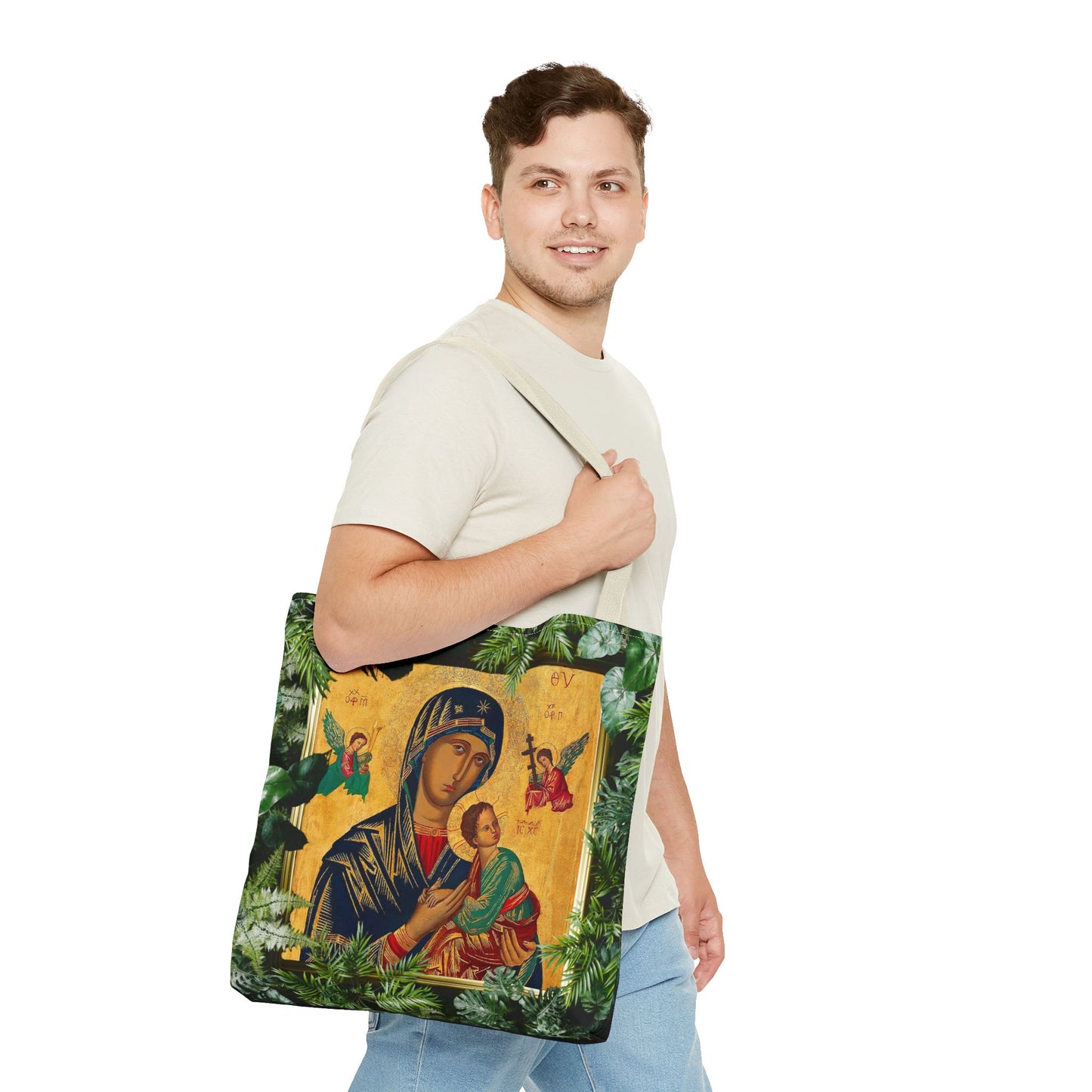 Religious Our Lady of Perpetual Help Tropical Tote Bag - 3 Sizes