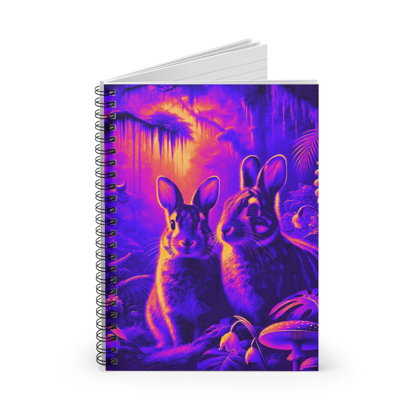 Spiral Notebook - Tropical Sumatran Rabbits/Purple Pop
