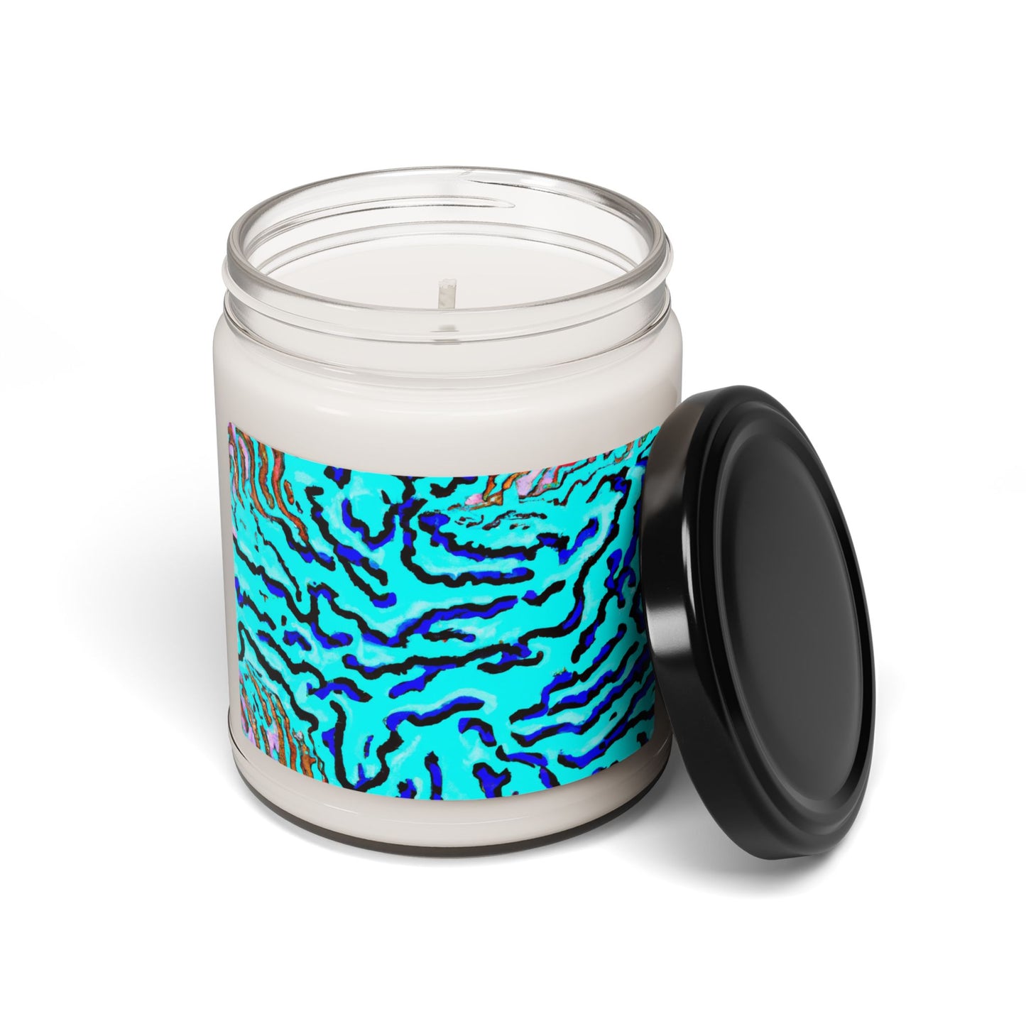 Vibrant Scented Soy Candle - 9oz Eco-Friendly Home Decor / Wild Coral Reef/Turquoise