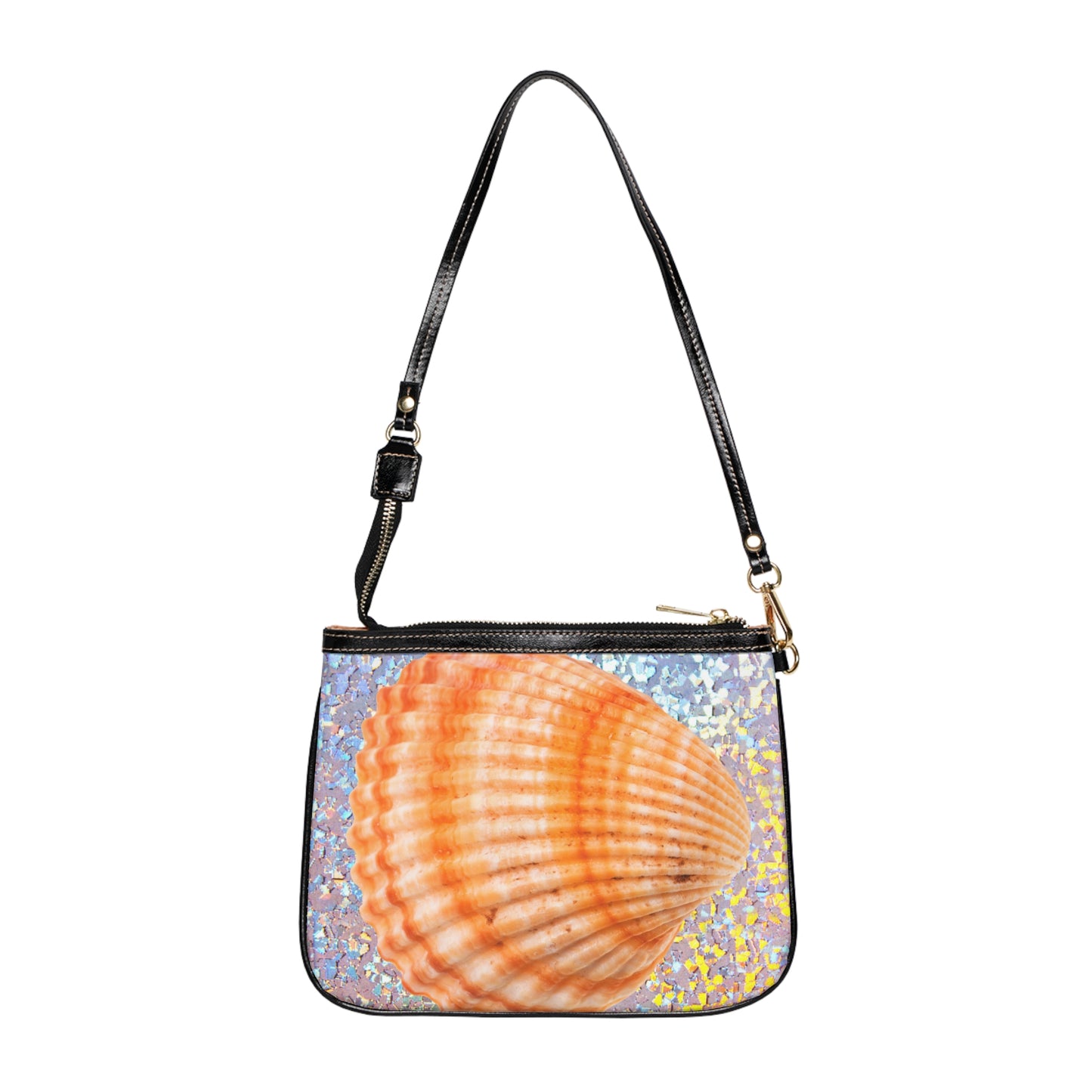 Tropical Beach Small Shoulder Bag | Stylish Crossbody Purse / Disco Orange Scallop