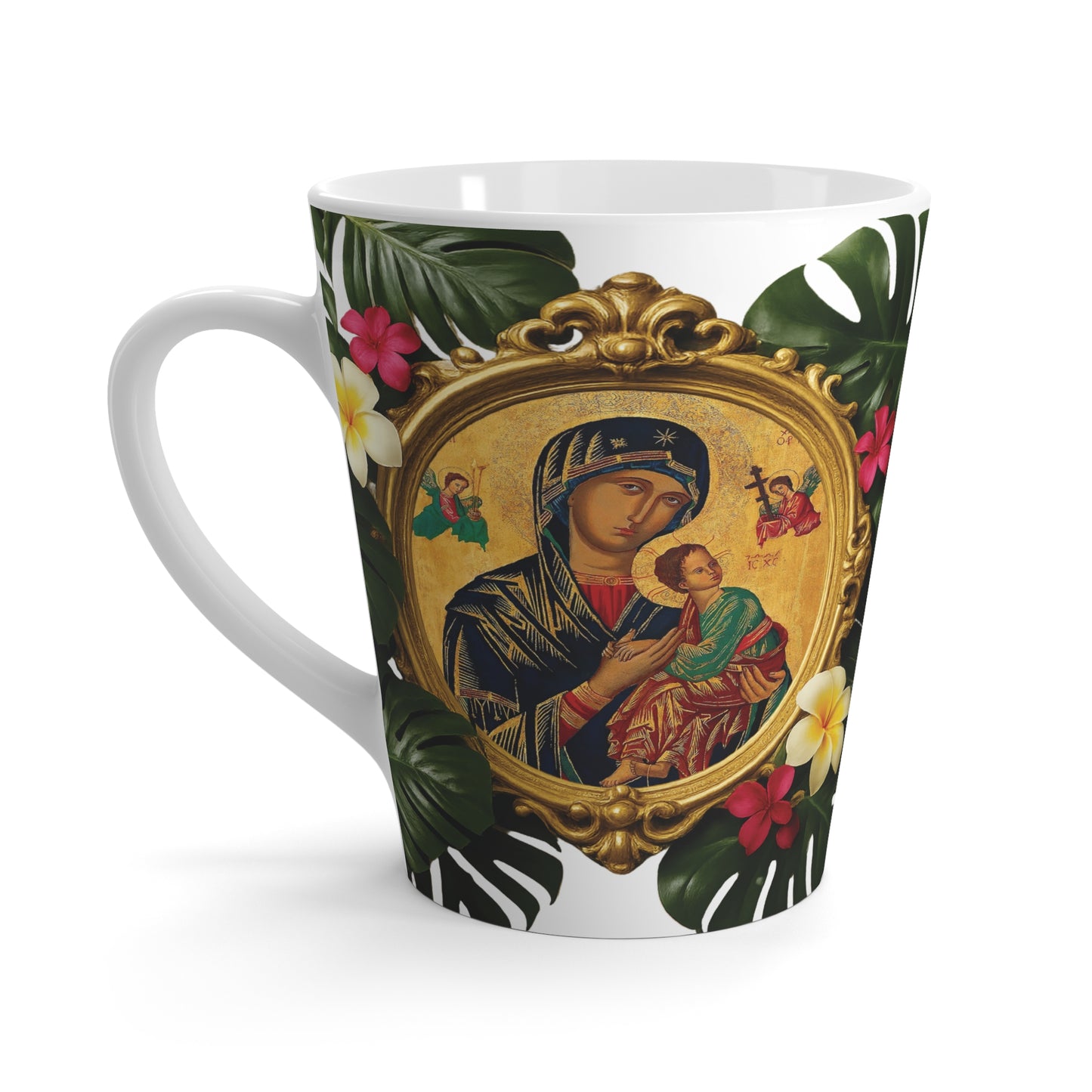 Religious Latte White Mug - Our Lady of Perpetual Help