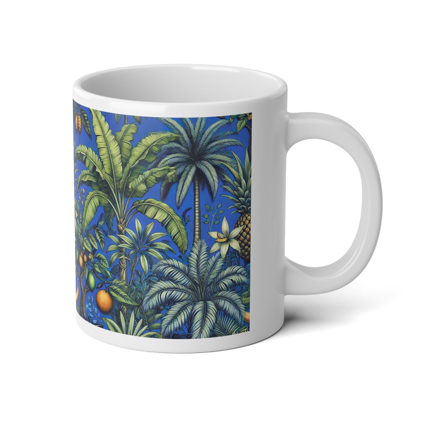 Jumbo Mug, 20oz, Tropical Fruit Blue | Tropical Coffee Cup