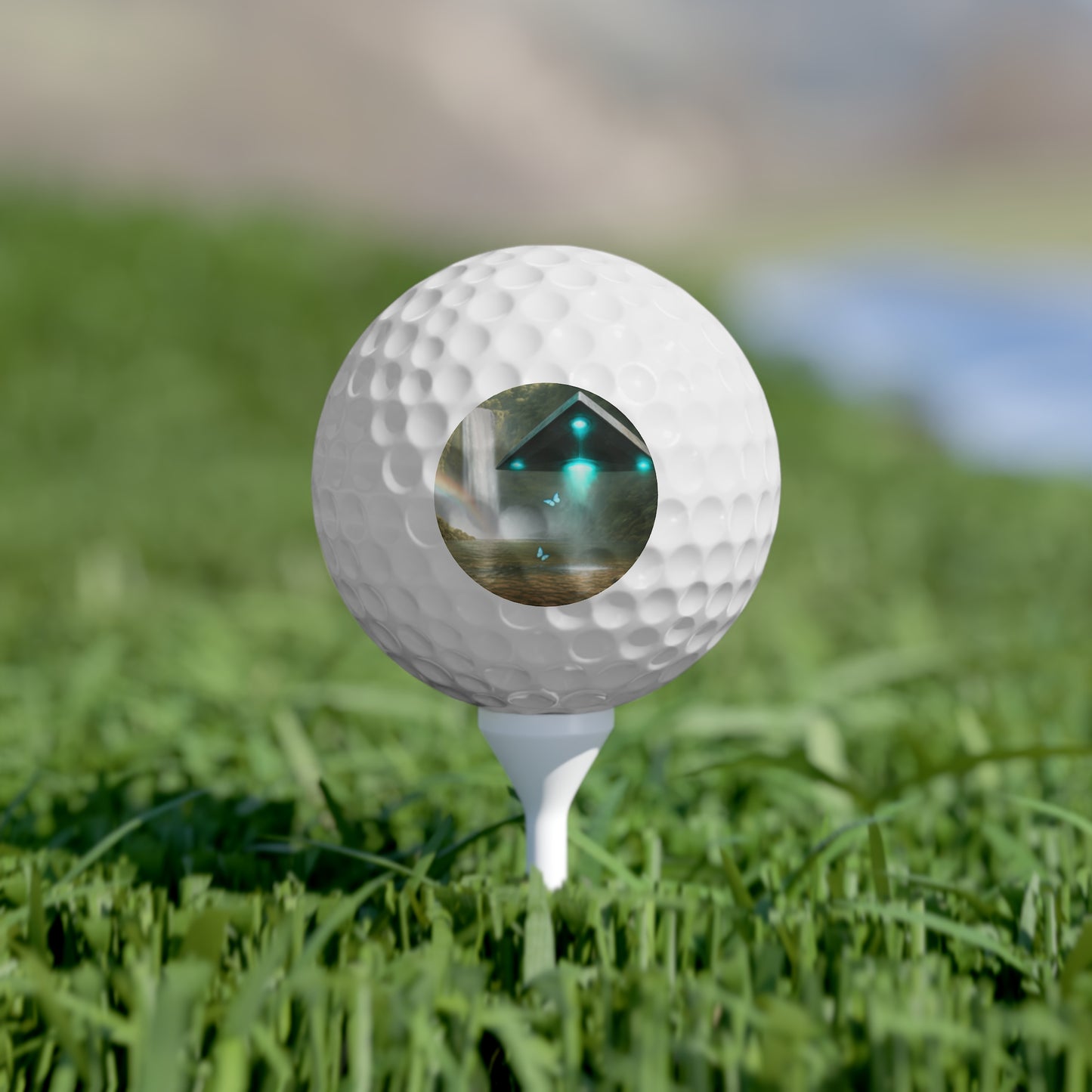 Tropical-Themed Golf Balls, 6pcs - Perfect Gift for Golf Enthusiasts / UFO and Waterfall
