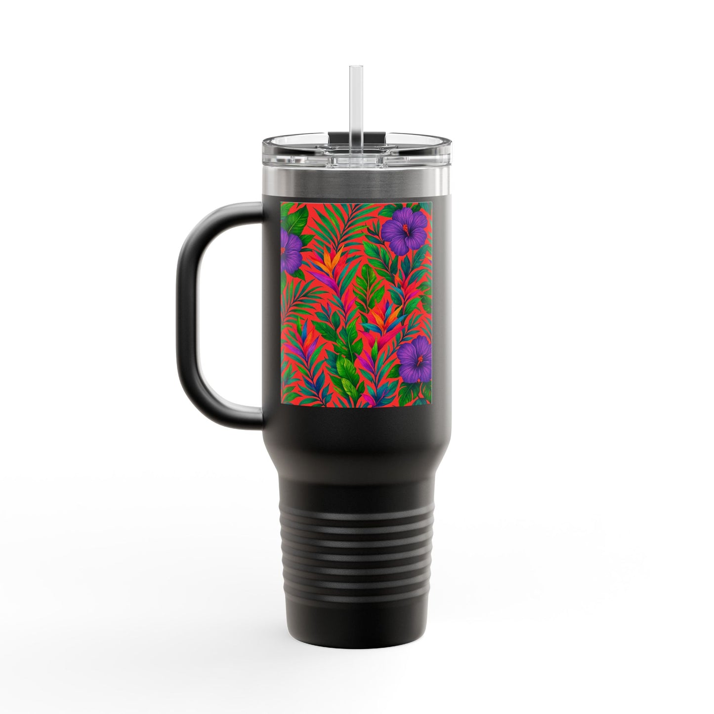 Midnight Flower Coral Insulated Travel Mug - 40oz - Perfect for Outdoor Adventures
