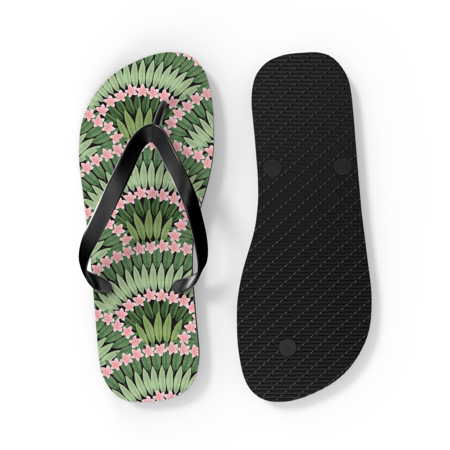 Flip Flops - Plumeria and Palms, Pink