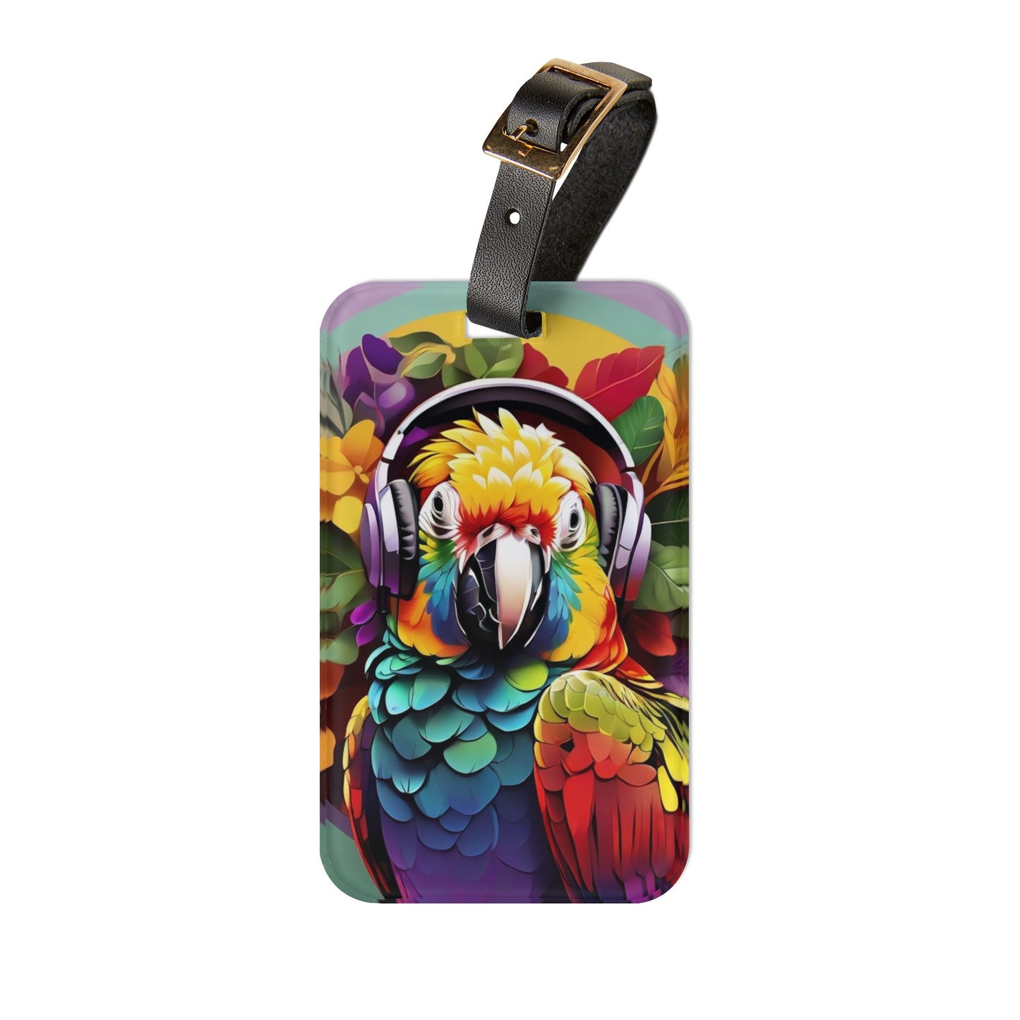 Luggage Tag - Rockin' Out Parrot