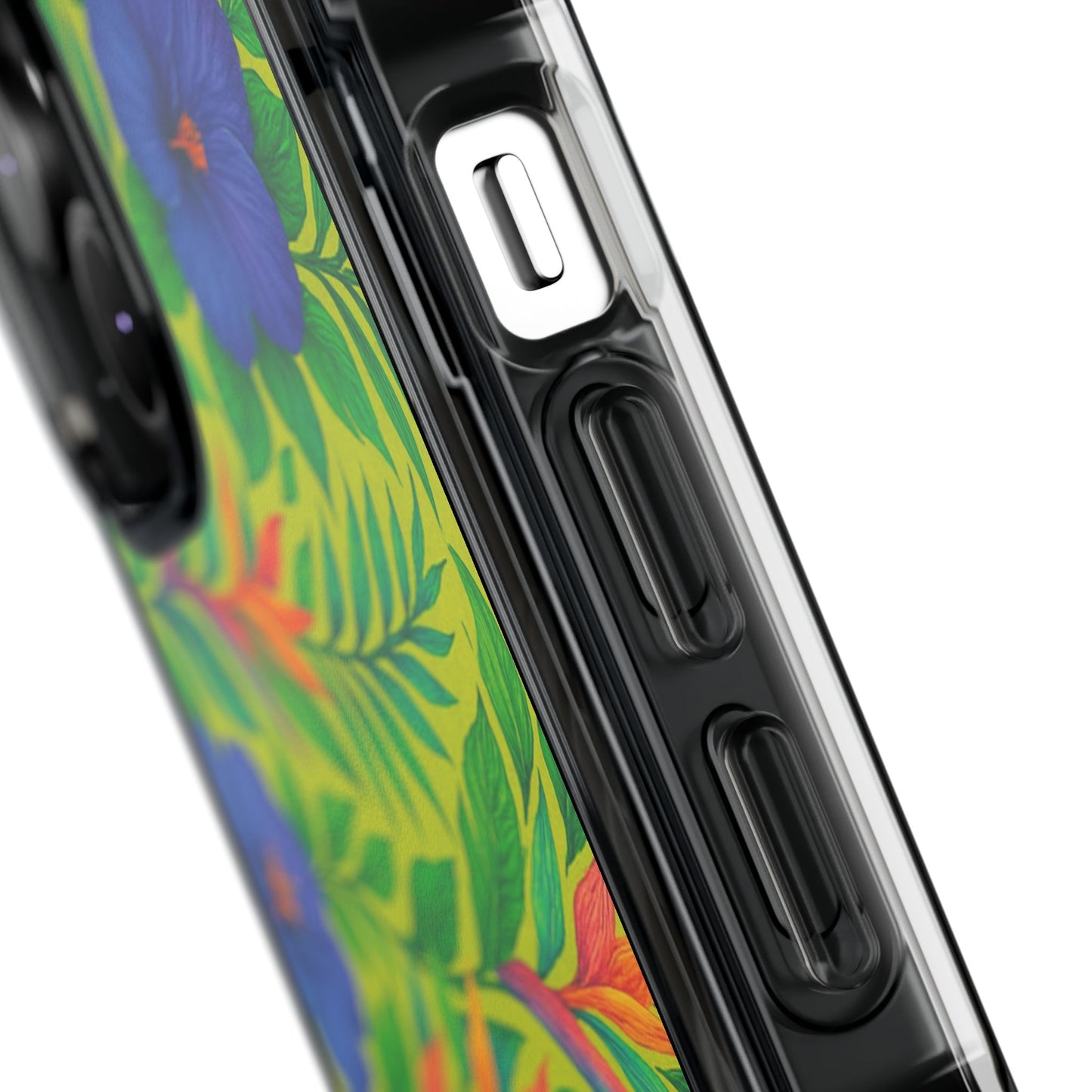 Midnight Flower Lime Magnetic Clear Phone Case, Many Models