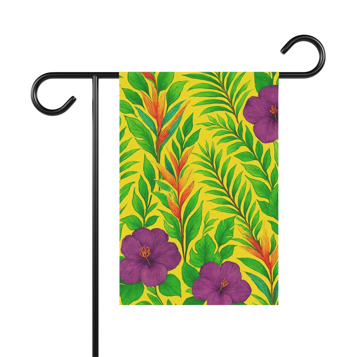 Tropical Garden Flag - Perfect for Outdoor Decor / Midnight Flower, Yellow