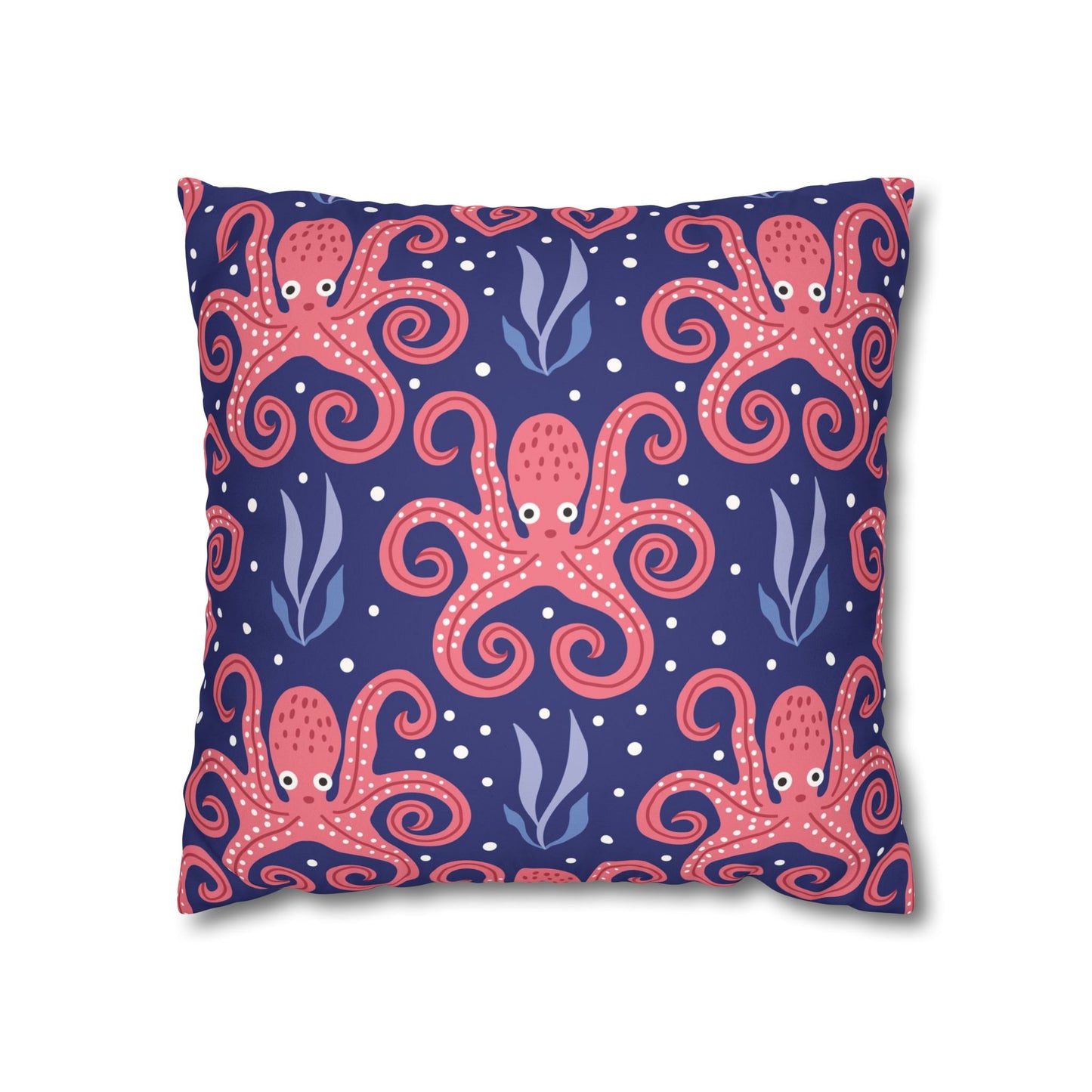 Faux Suede Square Pillowcase - Twisted Tentacle Octopus