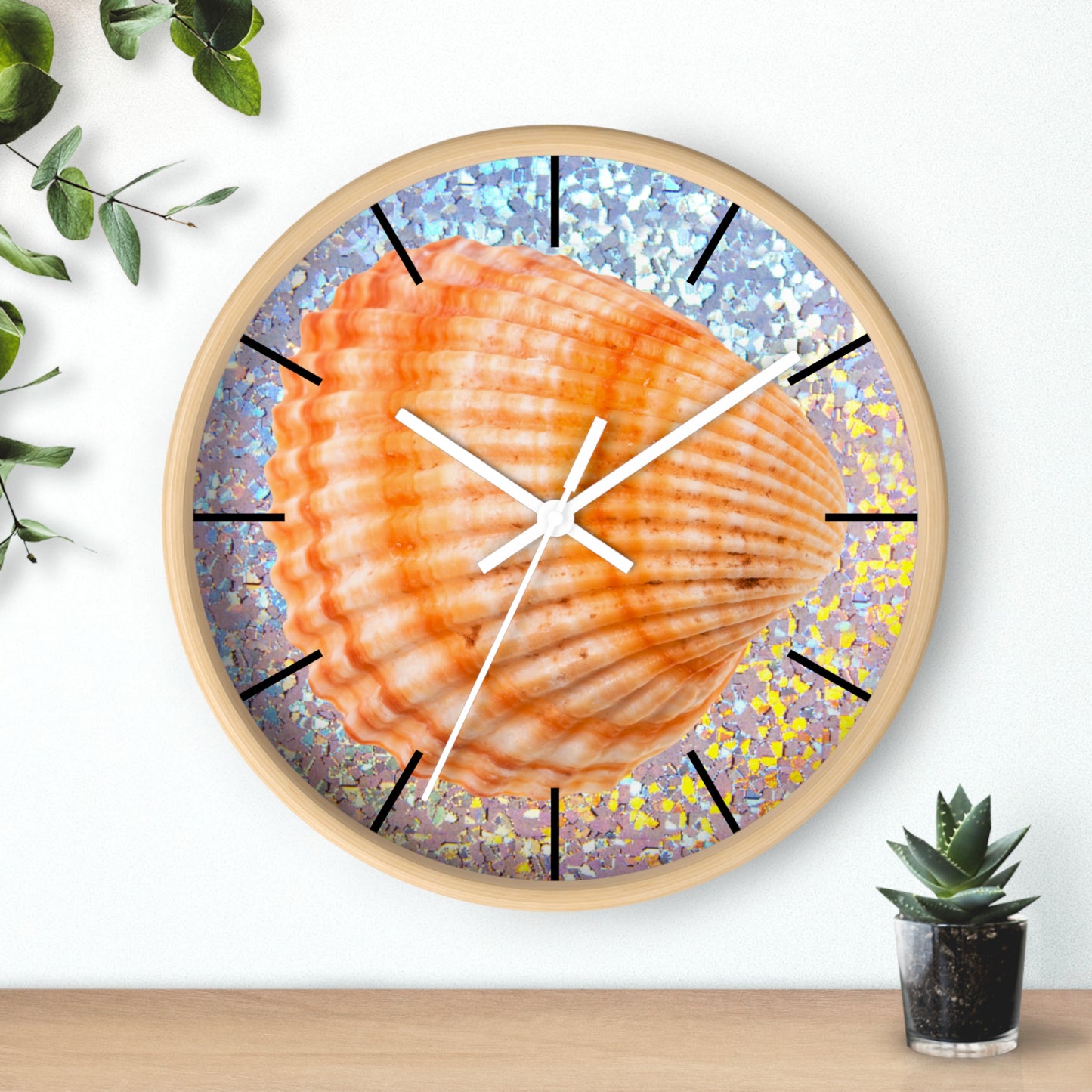 Wall Clock, Disco Orange Scallop, Hands/Base Variants