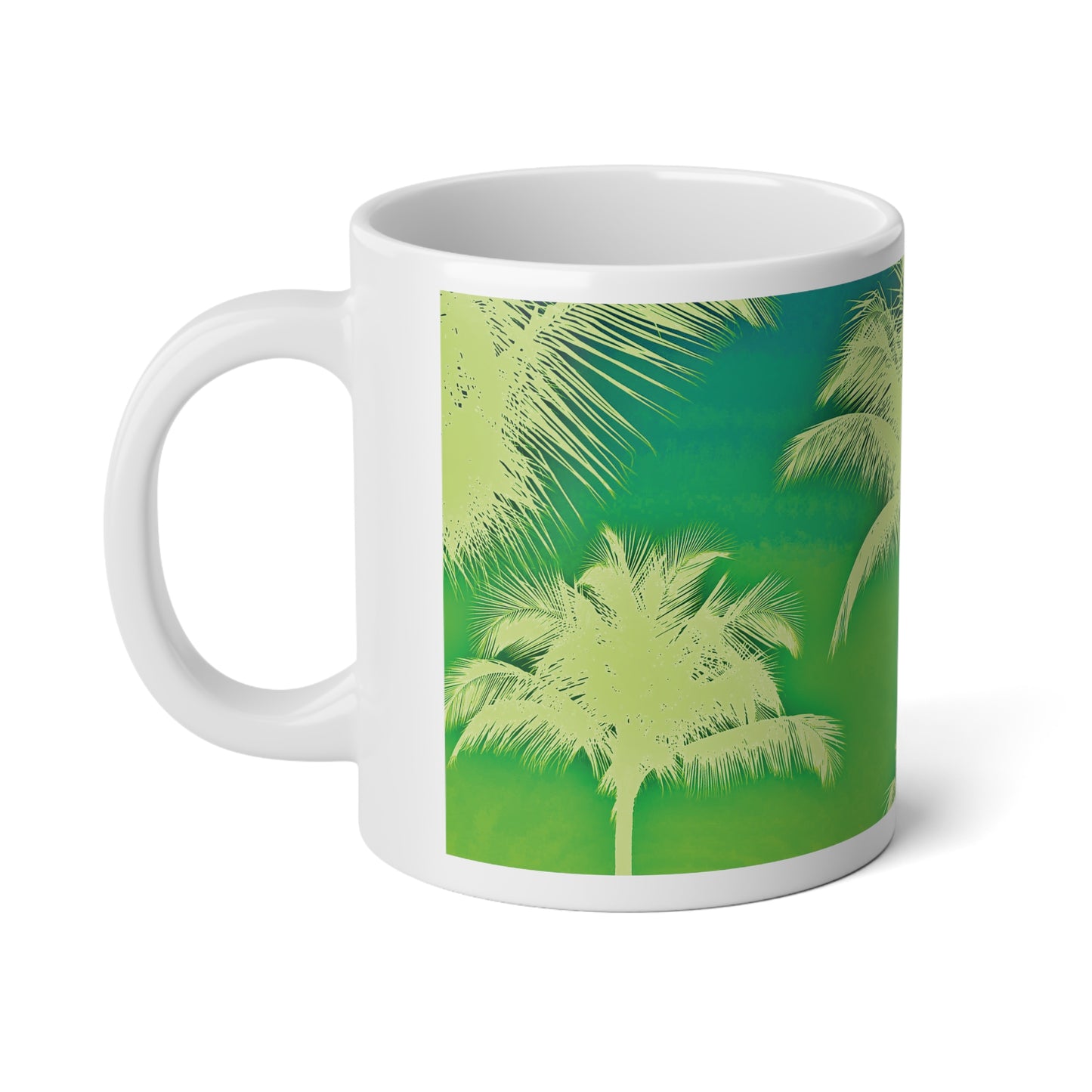 Jumbo Mug, 20oz, Palm Glow Green | Tropical Coffee Cup