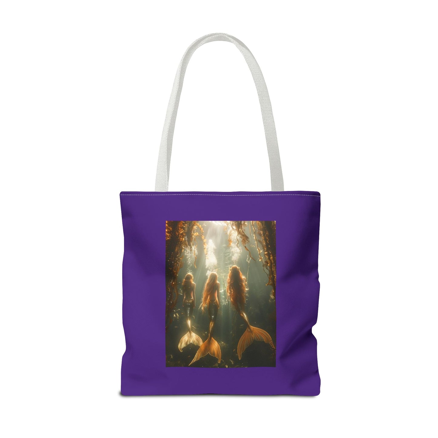 Three Mermaid Sisters, Purple Tote Bag - 3 Sizes