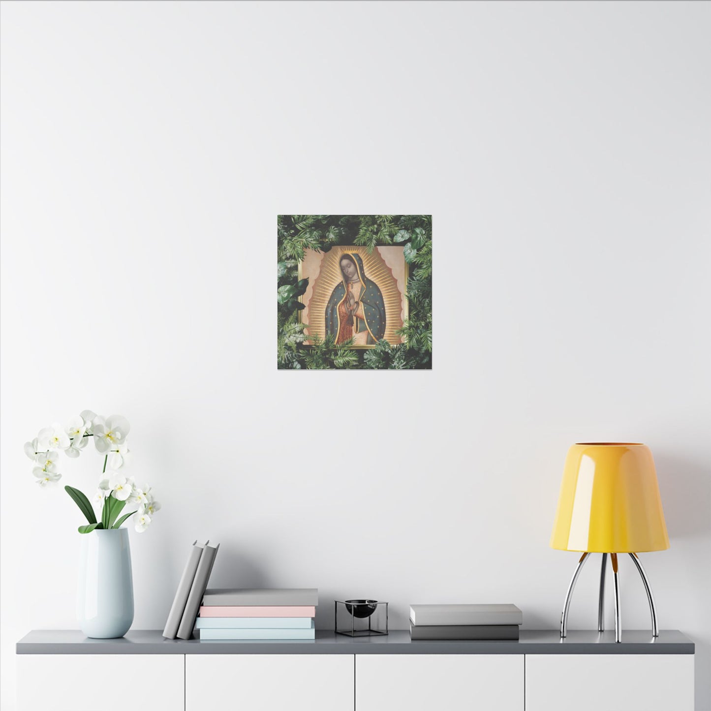 "Tropical Our Lady of Guadalupe" Religious Canvas Artwork - Stretched Canvas Print / Virgin Mary