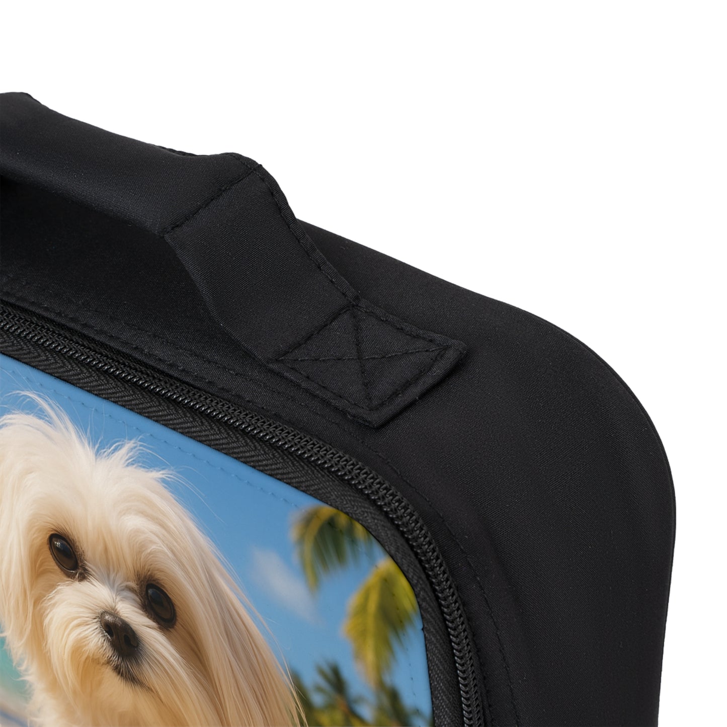 Puppy Ariel on the Beach Lunch Bag - Eco-Friendly Insulated Tote, Adult and Child Lunchbox / Perfect for Picnics, Beach Outings
