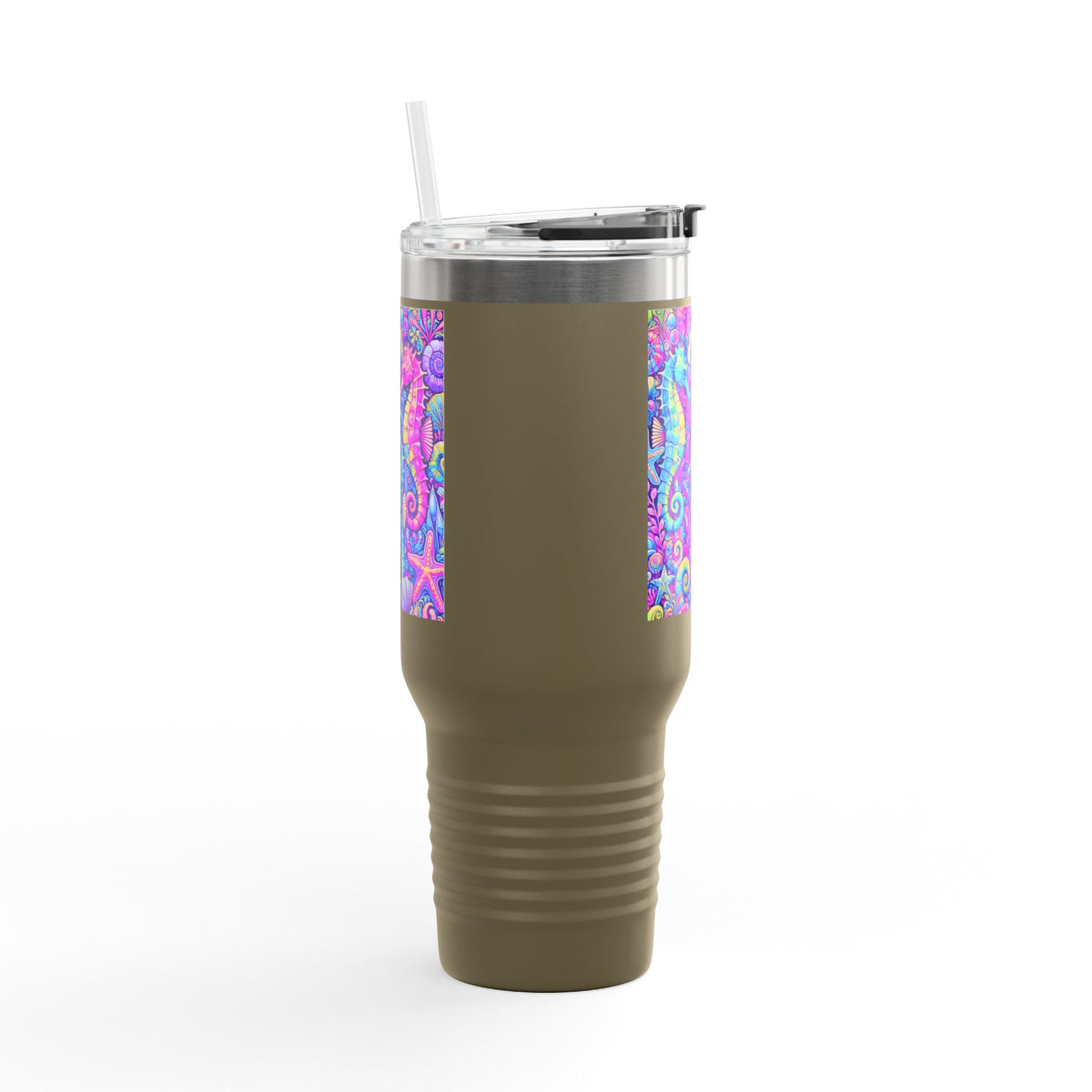 Seahorses/Fantasy Pop nsulated Travel Mug - 40oz - Perfect for Outdoor Adventures