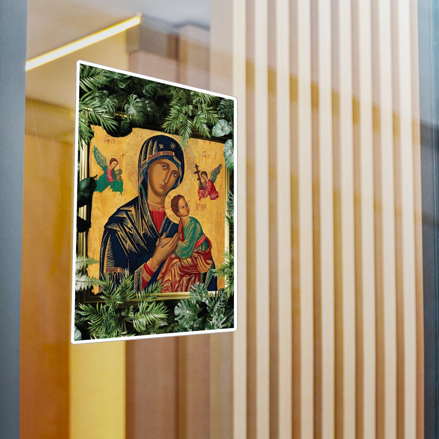 Religious Icon Kiss-Cut Vinyl Decal - Our Lady of Perpetual Help Madonna Design for PC, Tumbler