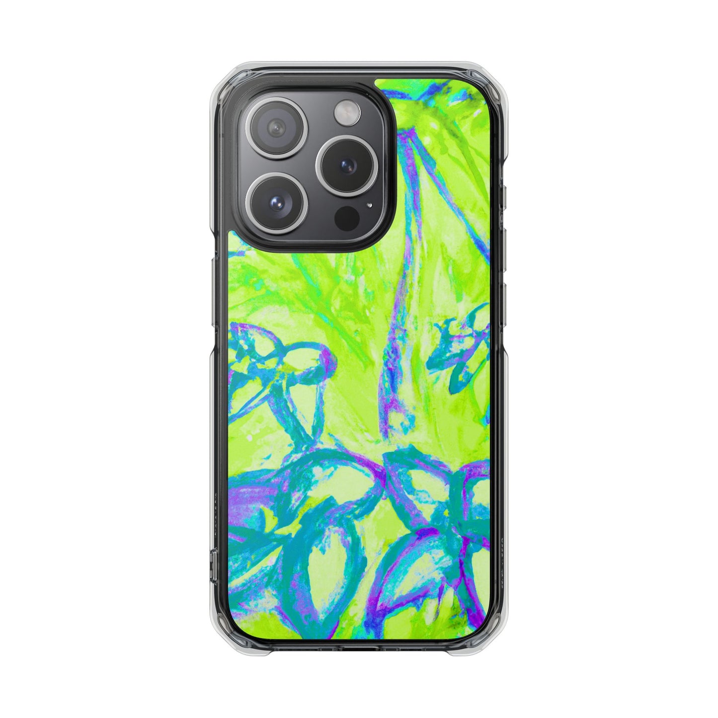 Tropical Doodles/Lime Magnetic Clear Phone Case, Many Models