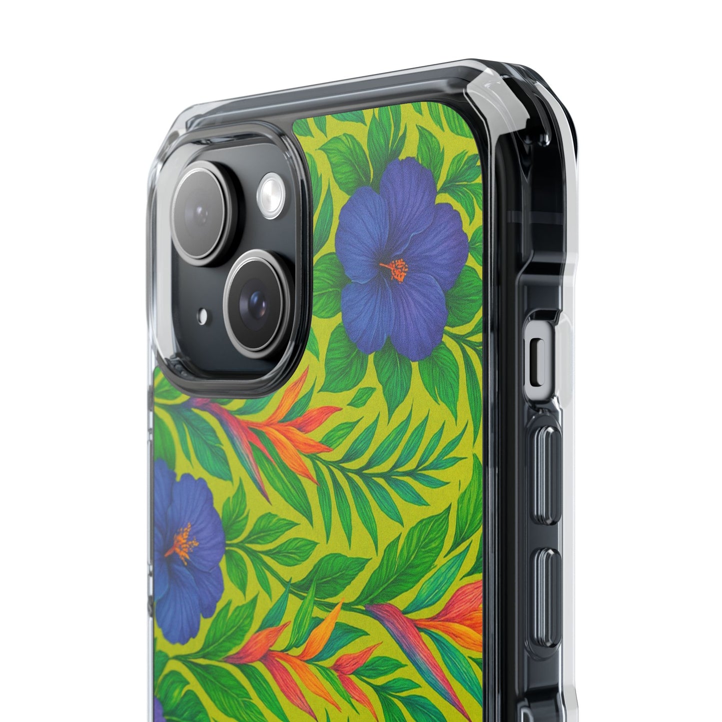 Midnight Flower Lime Magnetic Clear Phone Case, Many Models