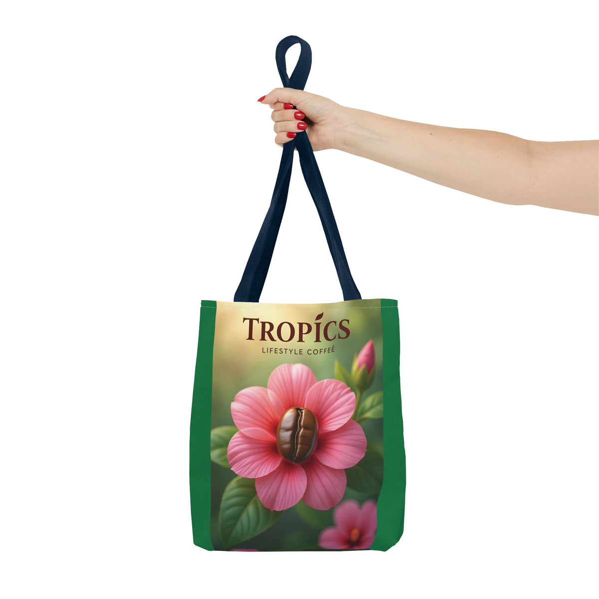 Pink Flower/Green TLCoffee Tote Bag - 3 Sizes