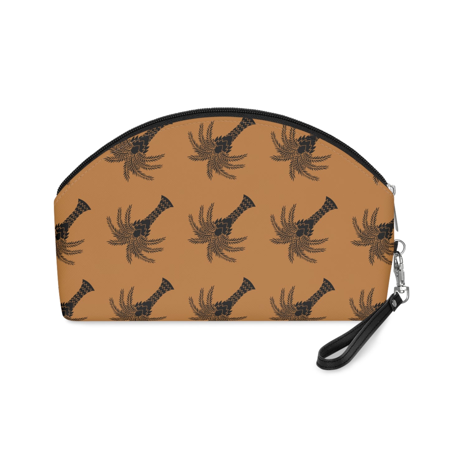 Makeup Bag - Art Deco Palm, brown