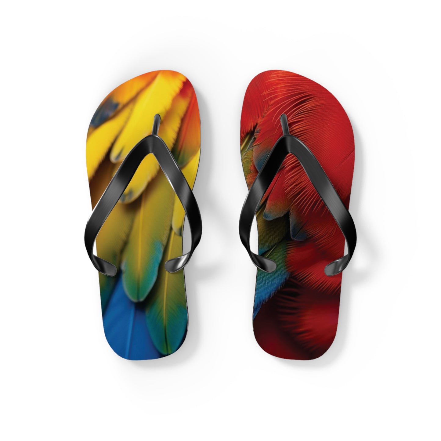 Flip Flops - Macaw Feathers