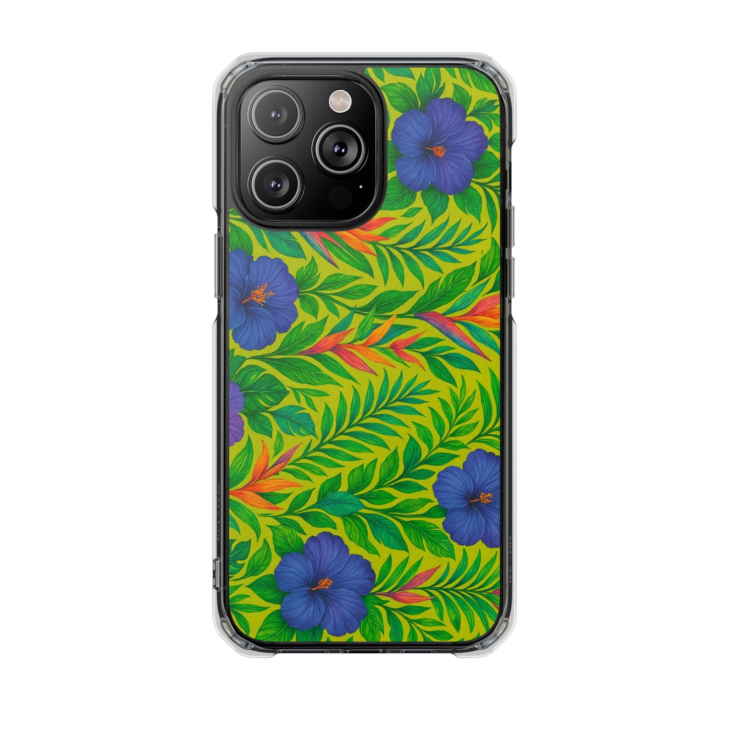 Midnight Flower Lime Magnetic Clear Phone Case, Many Models