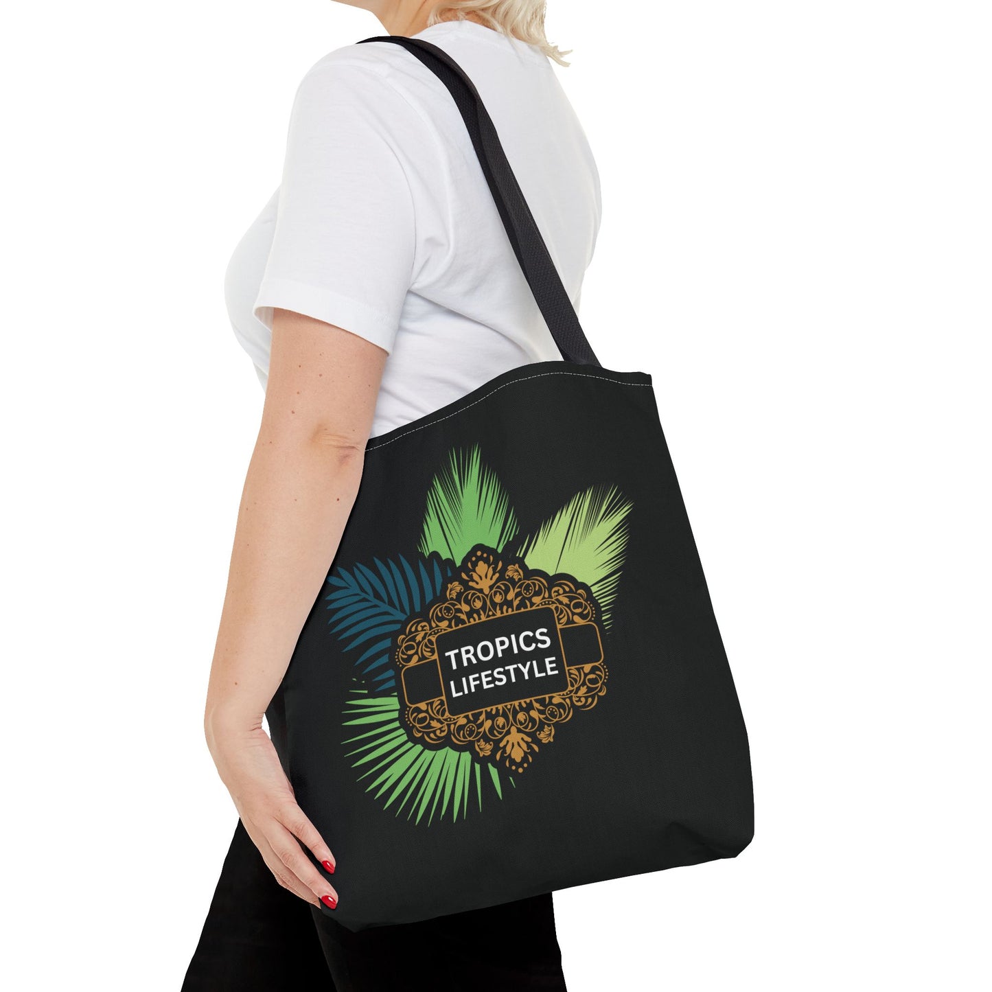 Elegant Tropics Lifestyle Logo Tote Bag - 3 Sizes, Black