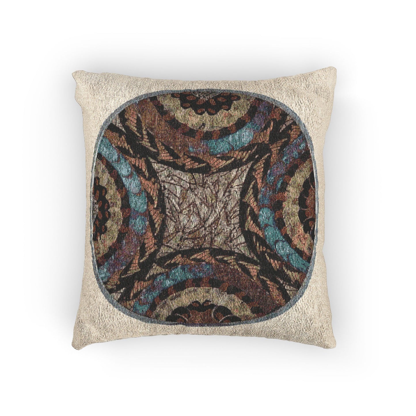 Woven Pillow, 17"W x 18"L - Photo of Real Butterfly Wing Plate Art